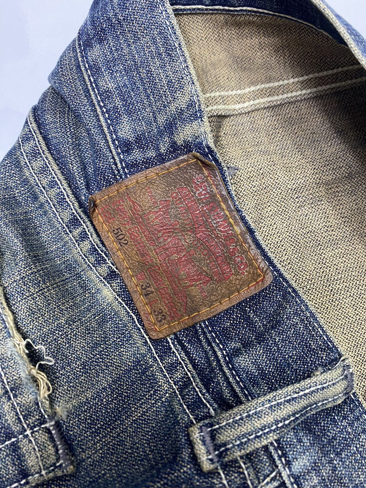 JNCO × Levi's × Vintage 🔥LEVIS 502 RUSTY BAGGY DISTRESSED DENIM JEANS Size US 30 / EU 46 - 8 Thumbnail