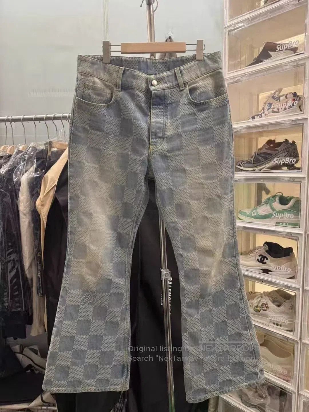 Louis Vuitton Louis Vuitton Checkered Logo Flared Jeans. Size US 34 / EU 50 - 1 Thumbnail