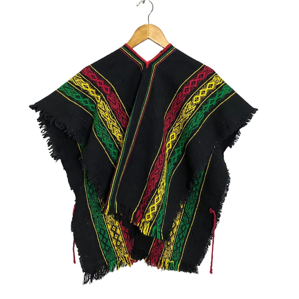Handmade × Vintage Handmade Rasta poncho Size ONE SIZE - 5 Thumbnail