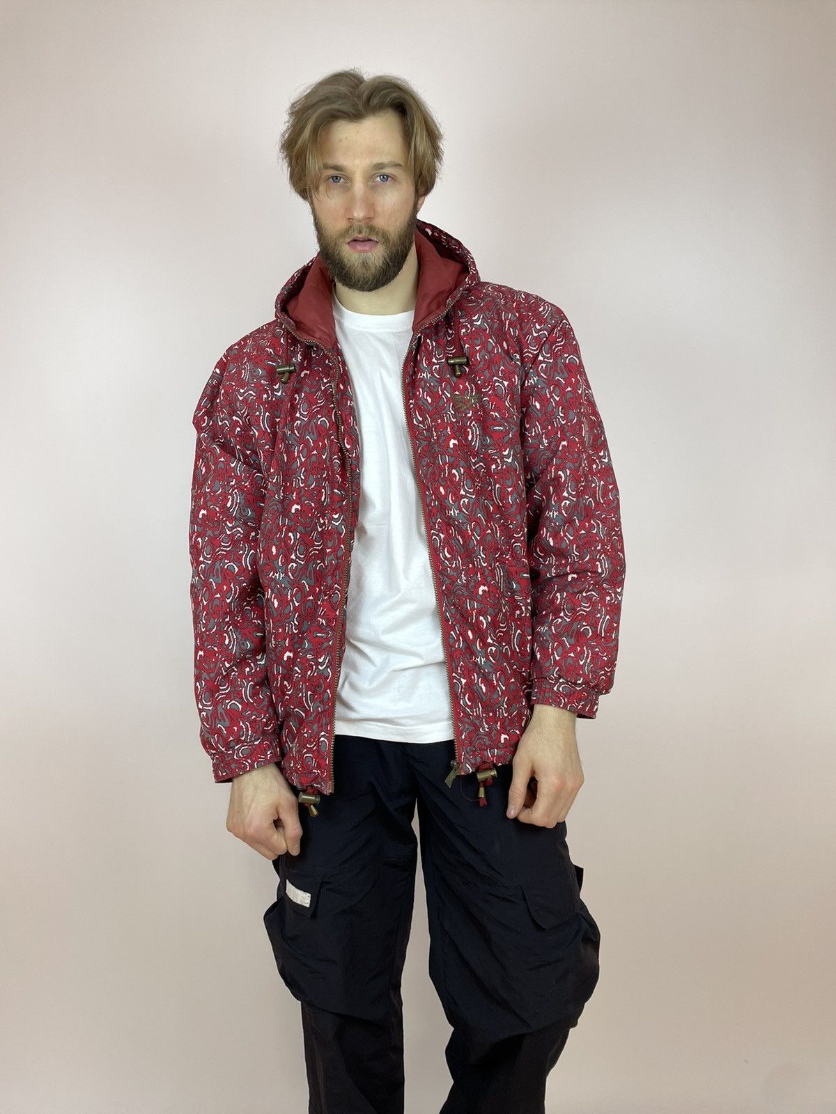 Reebok × Vintage REEBOK Vintage Multicolour Pattern Hooded jacket size L 90s Size US L / EU 52-54 / 3 - 7 Thumbnail