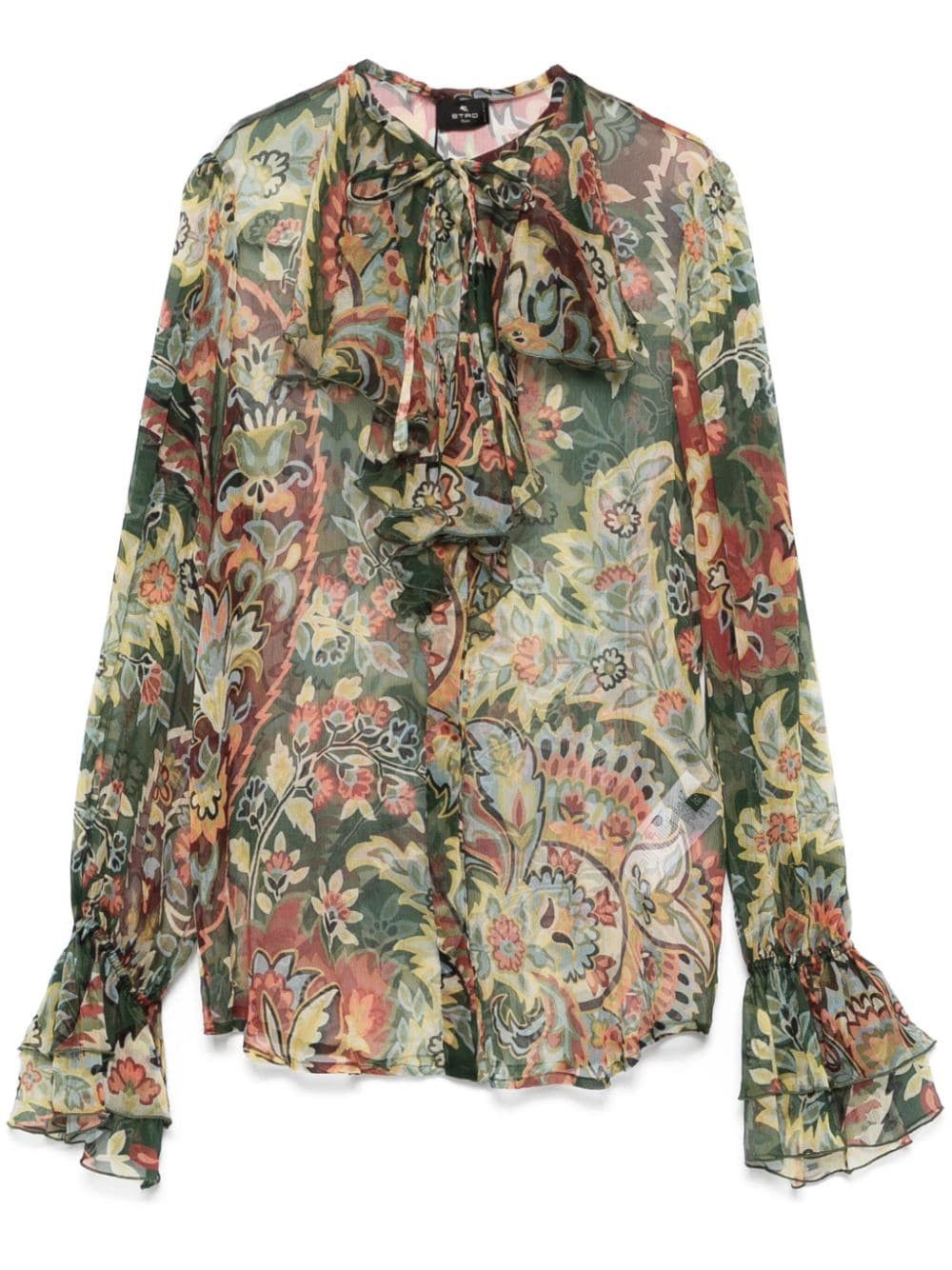 Etro PRINTED SILK SHIRT Size S / US 4 / IT 40 - 1 Thumbnail