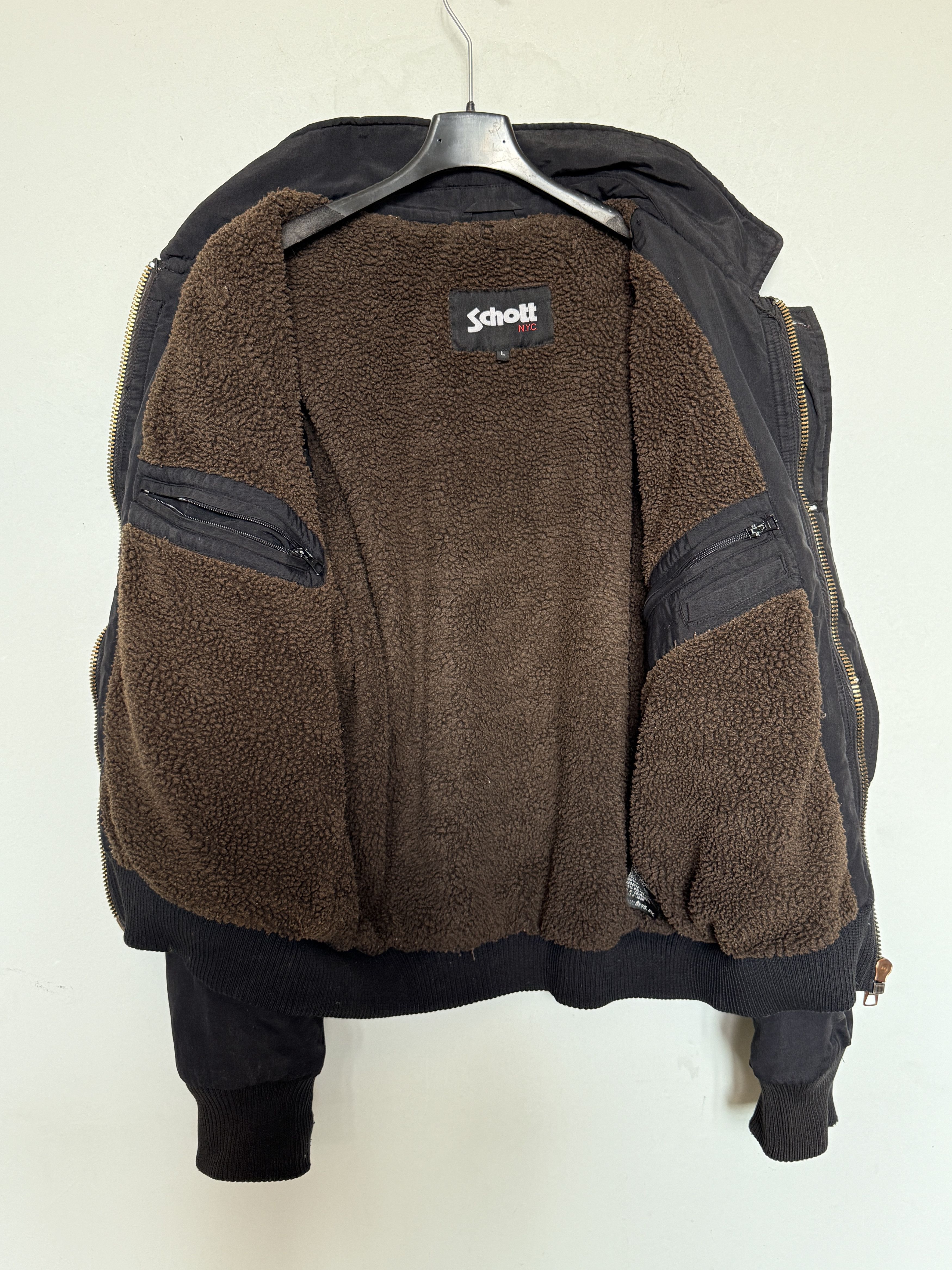 Schott 🔥 Schott NYC. USA jacket bomber shearling puffer size L Size US L / EU 52-54 / 3 - 8 Thumbnail