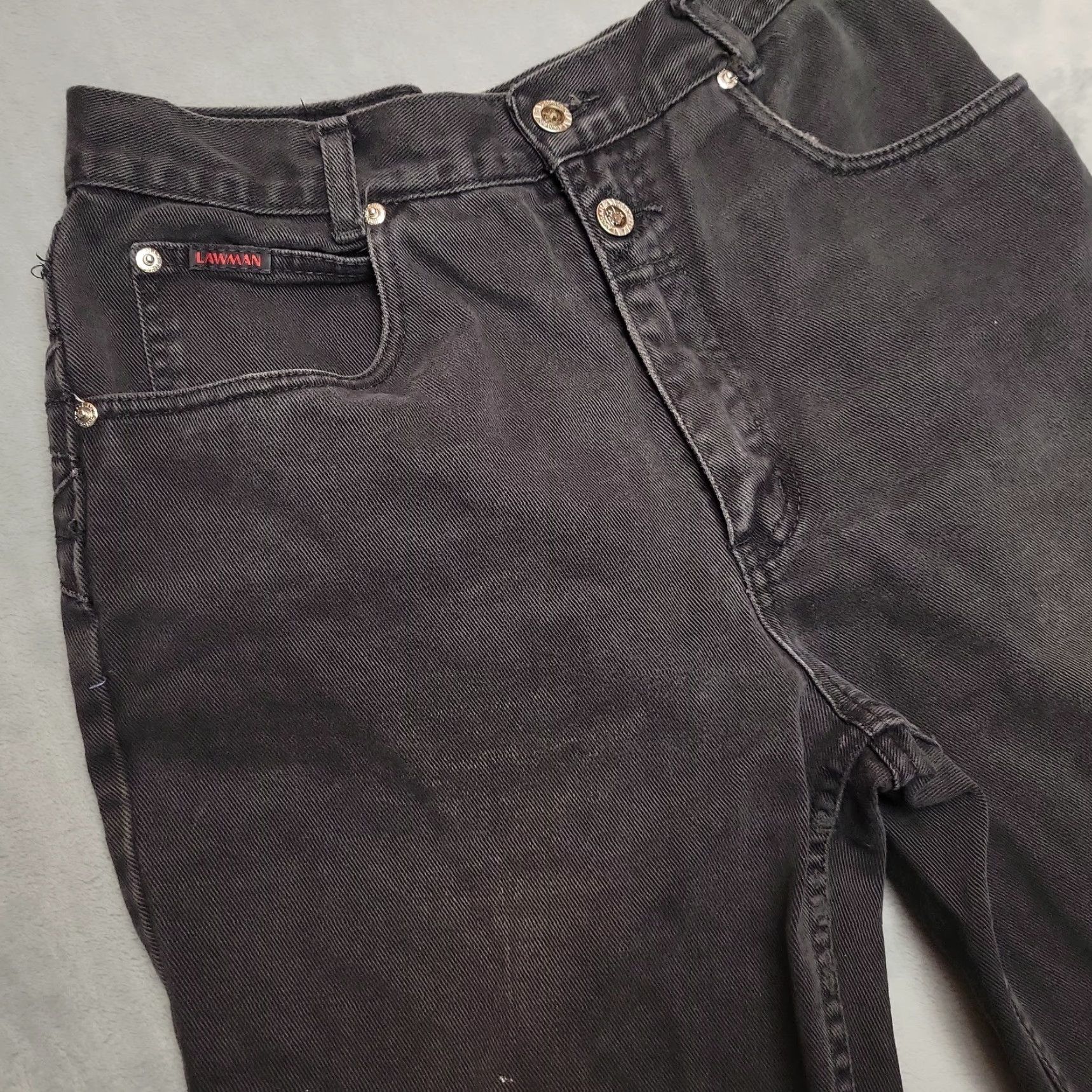 Vintage **VINTAGE LAWMAN BLACK DENIM JEANS WOMENS 90S** User: Vintage Lawman Black Denim Jeans Womens 90s Size 28" / US 6 / IT 42 - 4 Thumbnail