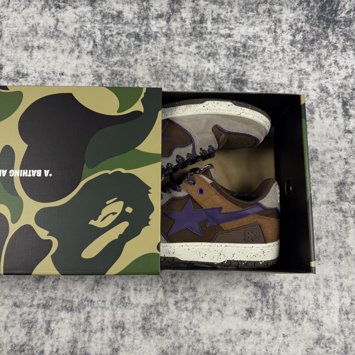 Bape BAPE STA Low ‘Brown/Purple’ Leather Sneakers Size US 11 / EU 44 - 10 Thumbnail