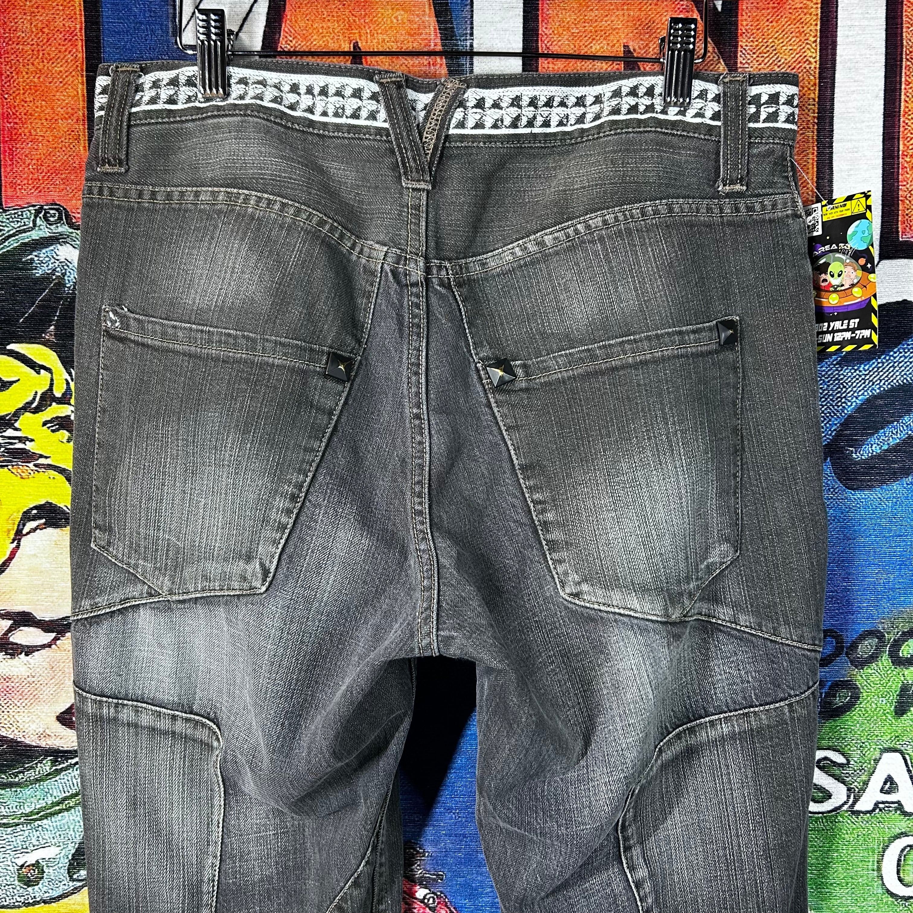 PPFM PPFM Screen Printed Belt Black Washed Denim Jeans Size 32 Size US 32 / EU 48 - 8 Thumbnail