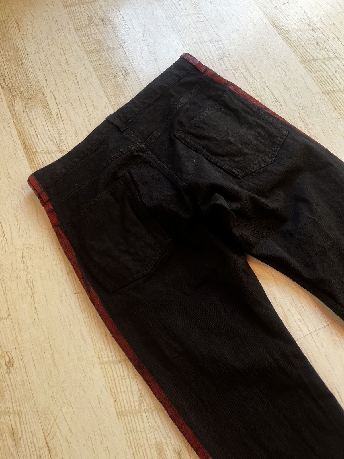 Alexander McQueen Alexander McQueen Black Jeans Red Side Stripe Taped Denim Size US 32 / EU 48 - 6 Thumbnail
