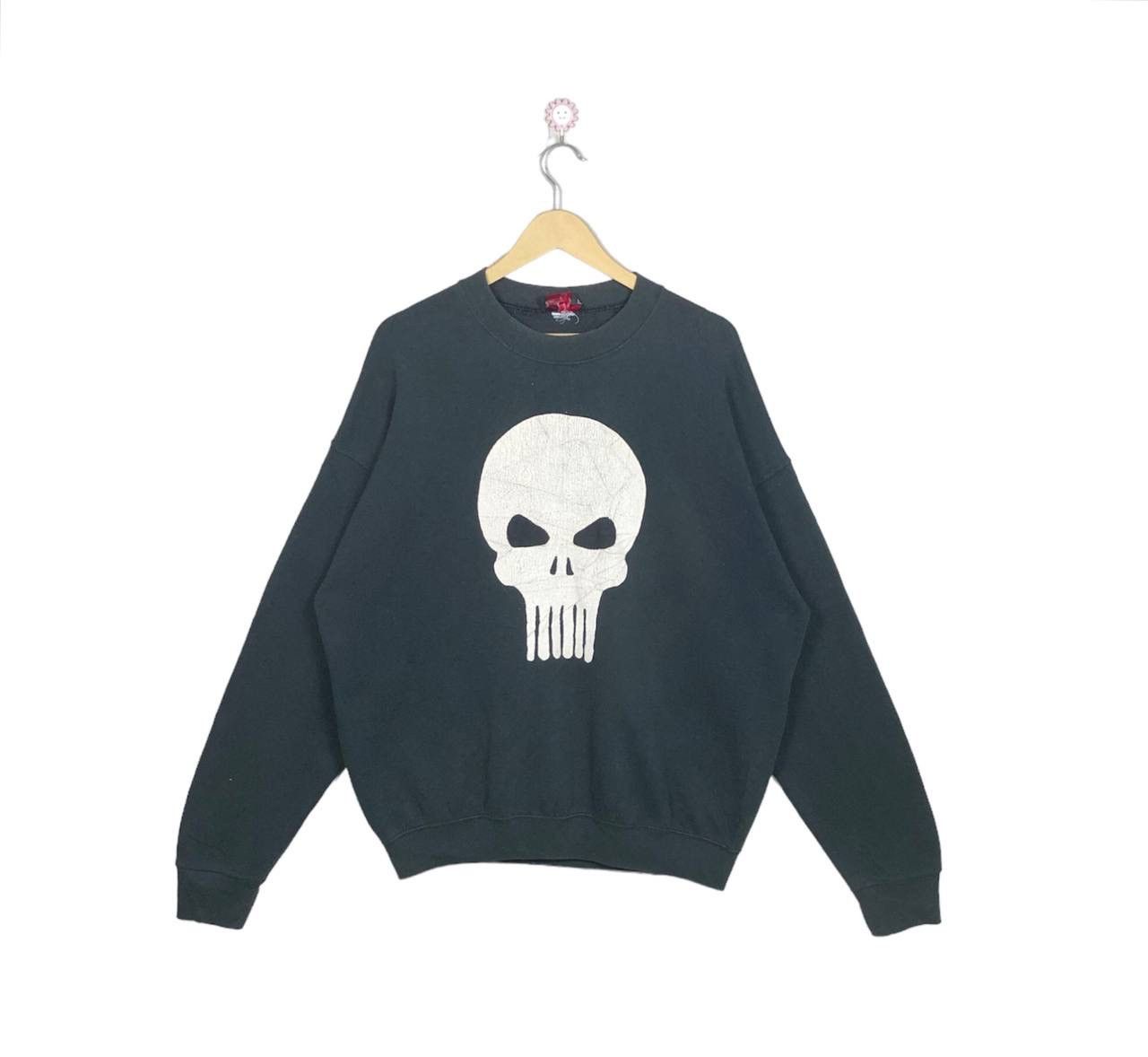 Vintage 90s Thrashed The Punisher Skull Faded Sweatshirt ERD GRUNGE Size US L / EU 52-54 / 3 - 1 Thumbnail