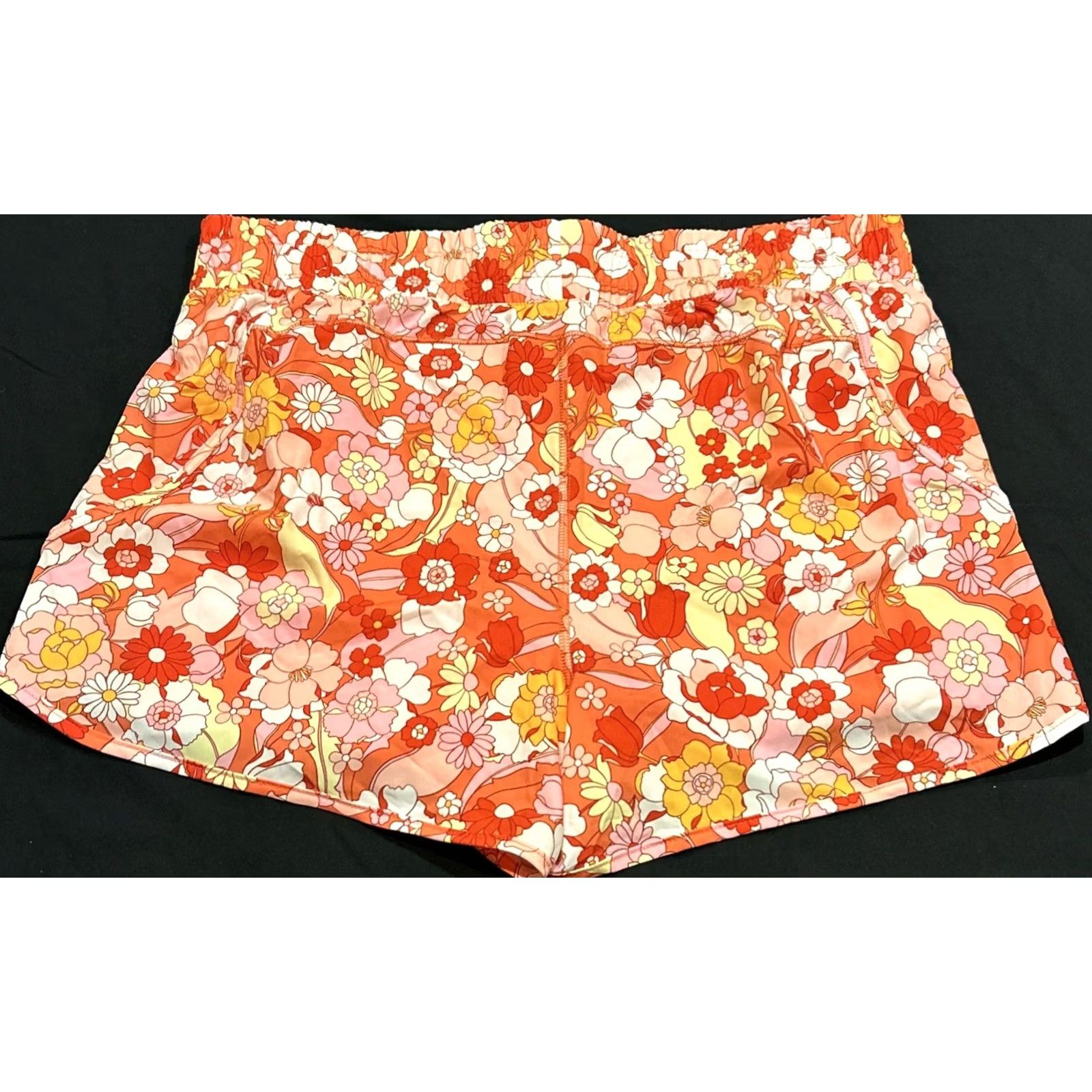 Avia NWT Avia Athletic Shorts Womens 2XL Floral Orange Pink Multicolor Inseam 3.5in Elastic Waist Running CrossFit Jogging Moisture Wicking Athletic Shirt? Size 40" / US 18 - 4 Thumbnail