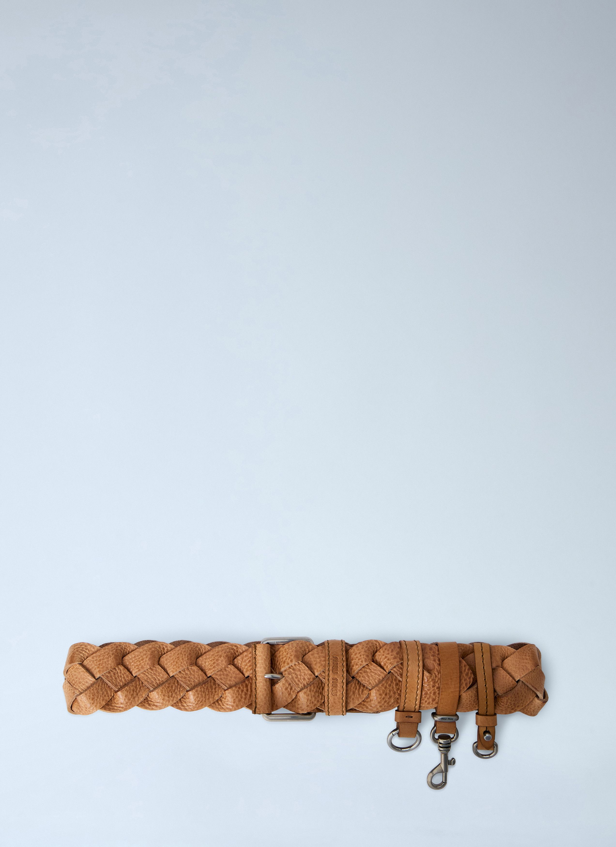 Miu Miu Braided Leather Belt with Hook Attachments Size ONE SIZE - 1 Thumbnail