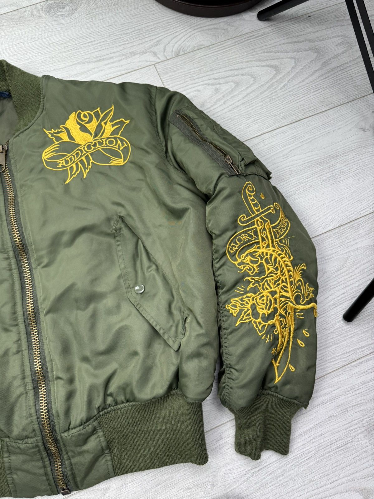 Christian Audigier × Ed Hardy × Vintage Vintage Ed Hardy By Christian Audigier MA1 Bomber Jacket Size US M / EU 48-50 / 2 - 3 Thumbnail
