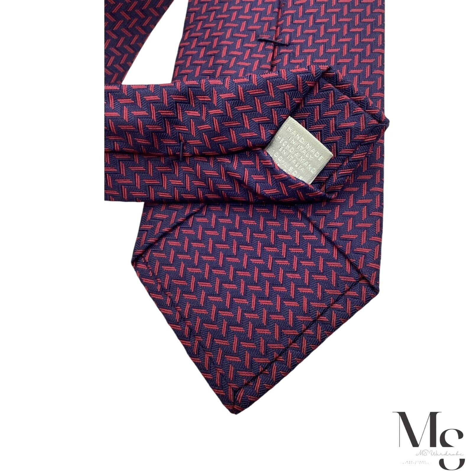 Figaret ALAIN FIGARET Purple Geometric Silk Tie Hand Made In Italy W Size ONE SIZE - 5 Thumbnail