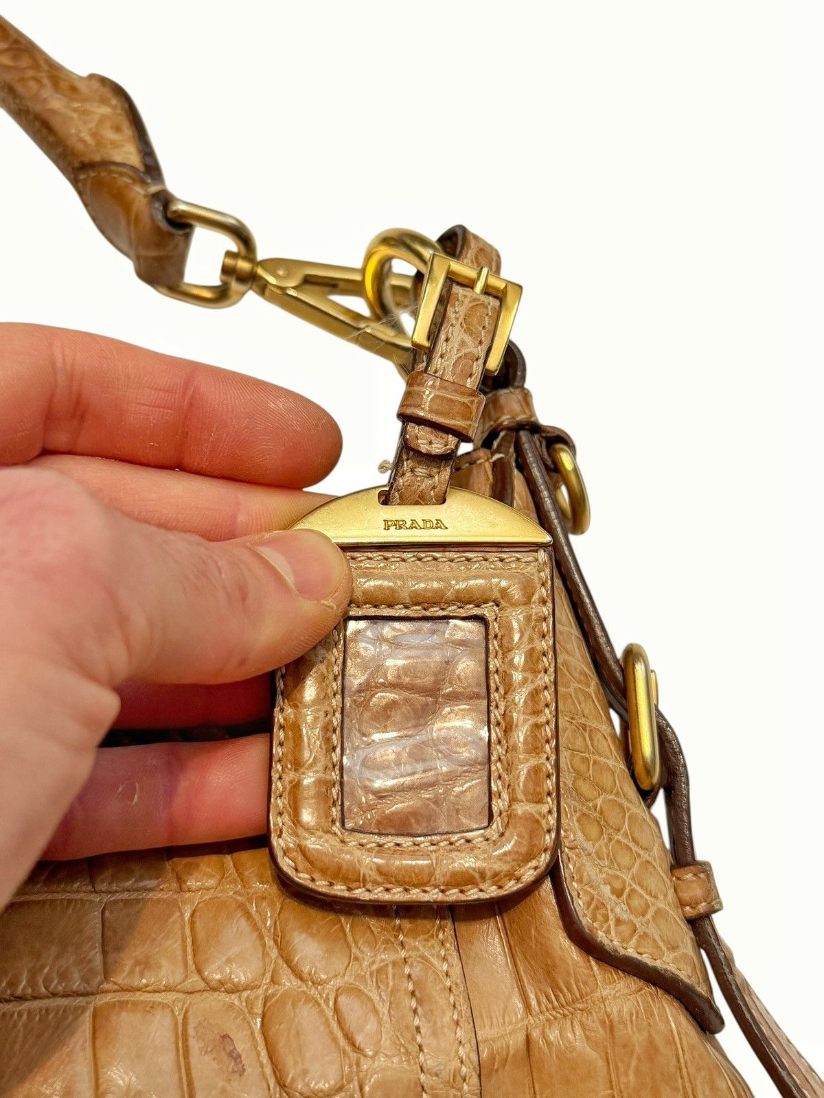 Prada $20,000 Tan Crocodile Shoulder Bag Size ONE SIZE - 7 Thumbnail