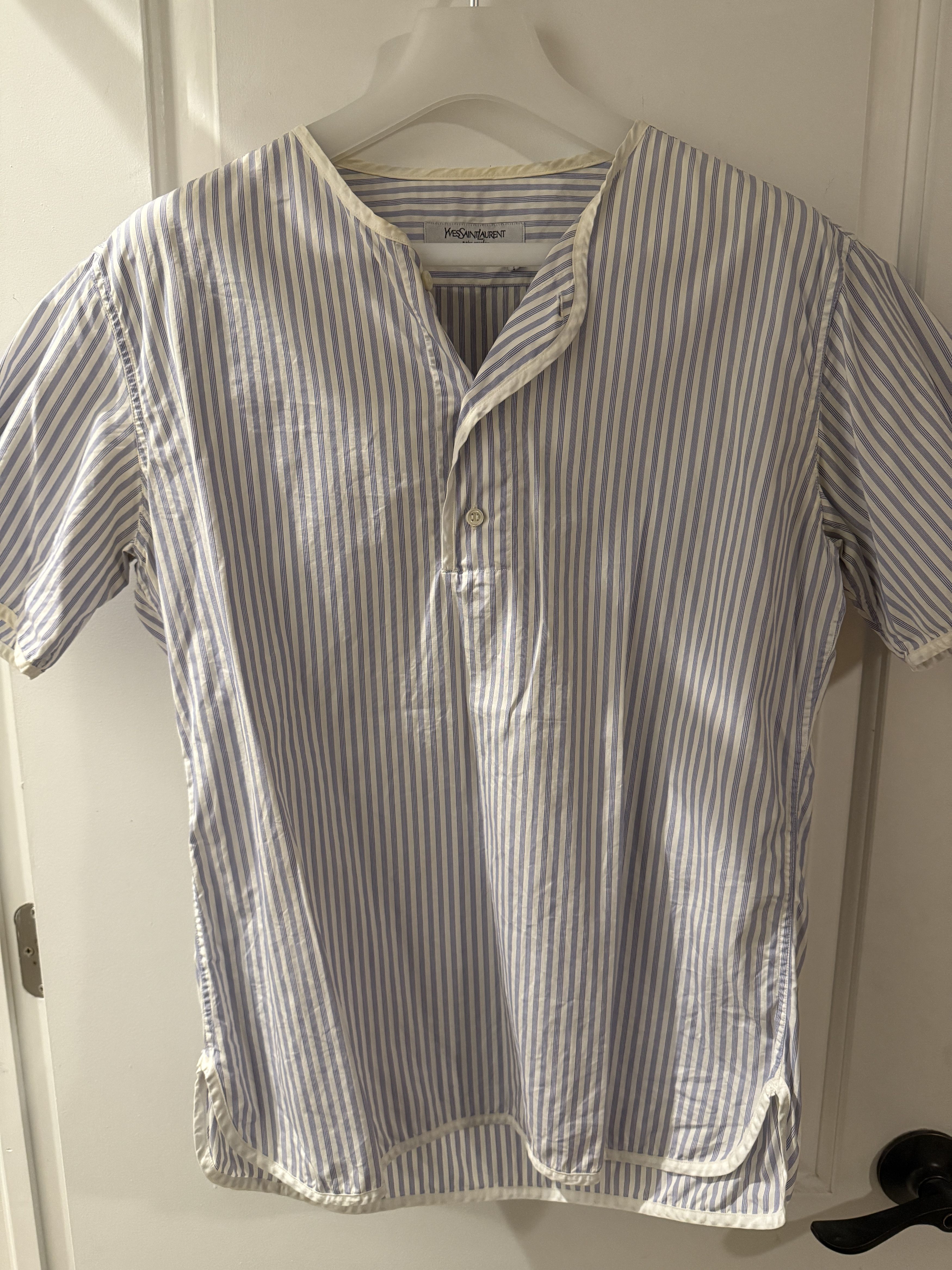 YSL Men's vintage striped baseball top