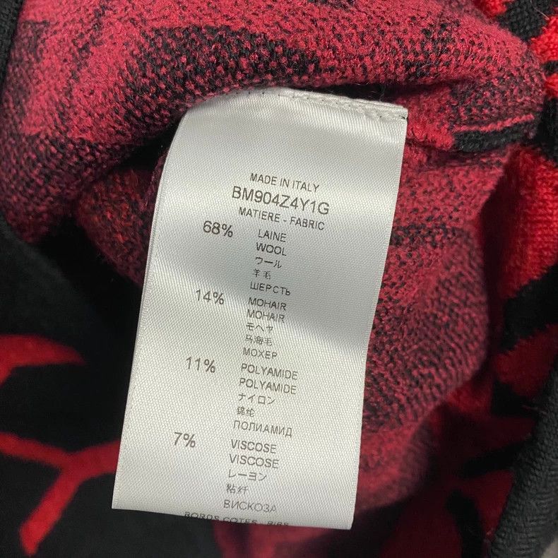 Givenchy Givenchy Black and Red All-Over Logo Wool Mohair Sweater Size US L / EU 52-54 / 3 - 3 Thumbnail