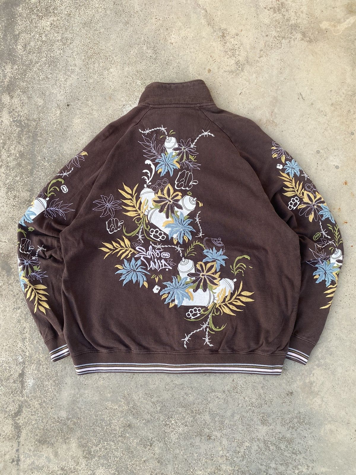 Ecko Unltd. × JNCO × Vintage Vintage Y2K Ecko Unltd. Embroidered Zip Up Sweater Size US XL / EU 56 / 4 - 4 Thumbnail