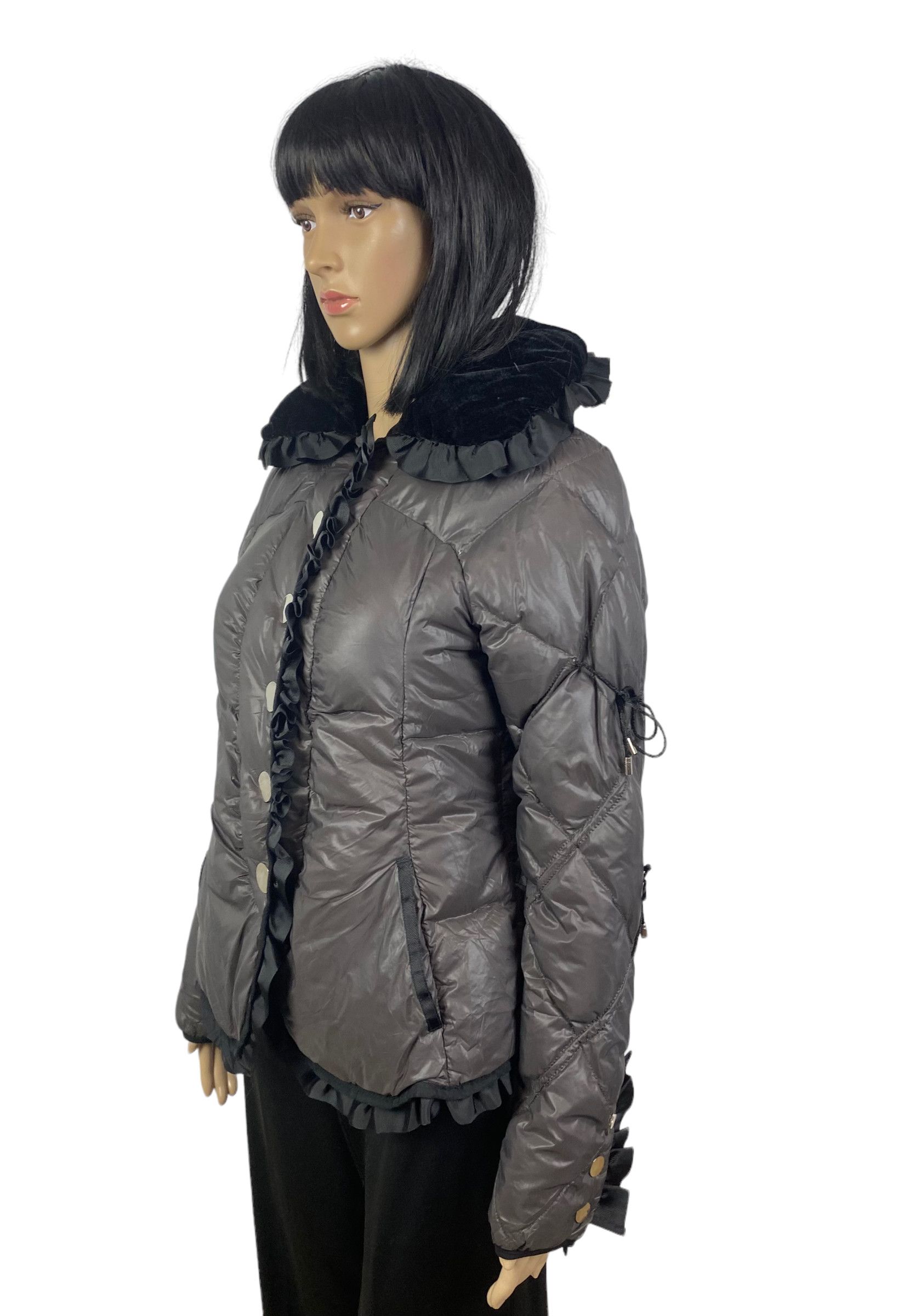 Designer Guxy Qulted Collared Ribbed Down Jacket womens size XS Size XS / US 0-2 / IT 36-38 - 3 Thumbnail