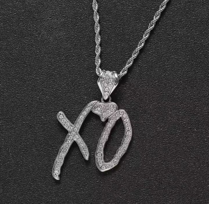 Other Creative Letter XO Inlaid White Zircon Pendant Necklace Size ONE SIZE - 3 Thumbnail