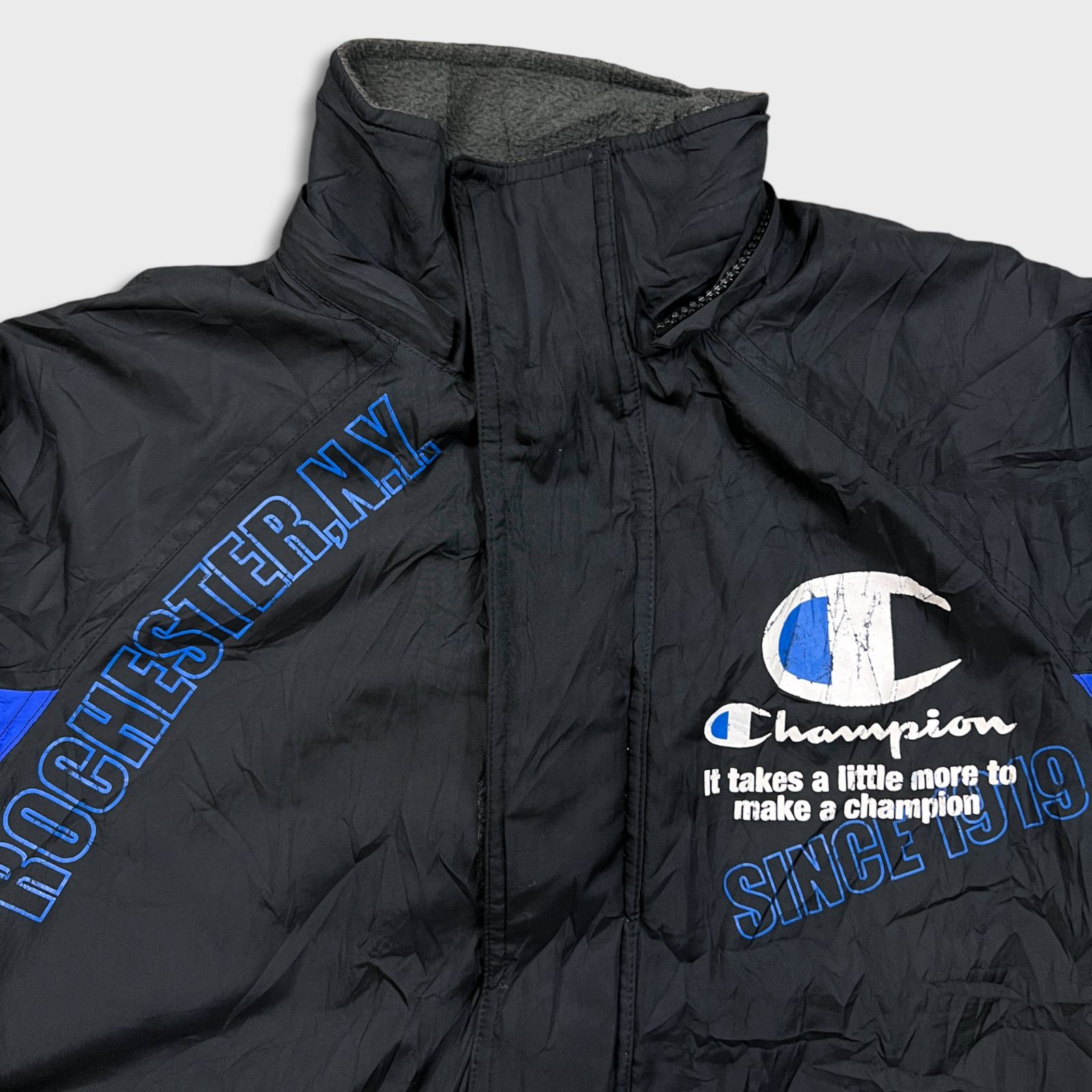 Champion × Vintage Vintage Champion Jacket XS Black Rochester NY USA 90s Bomber Size US XS / EU 42 / 0 - 2 Thumbnail