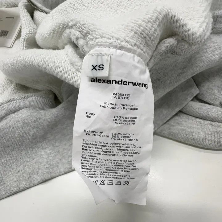 Alexander Wang Alexander Wang Grey Cropped Hoodie with Zipper - Size XS / US 0-2 / IT 36-38 - 6 Thumbnail