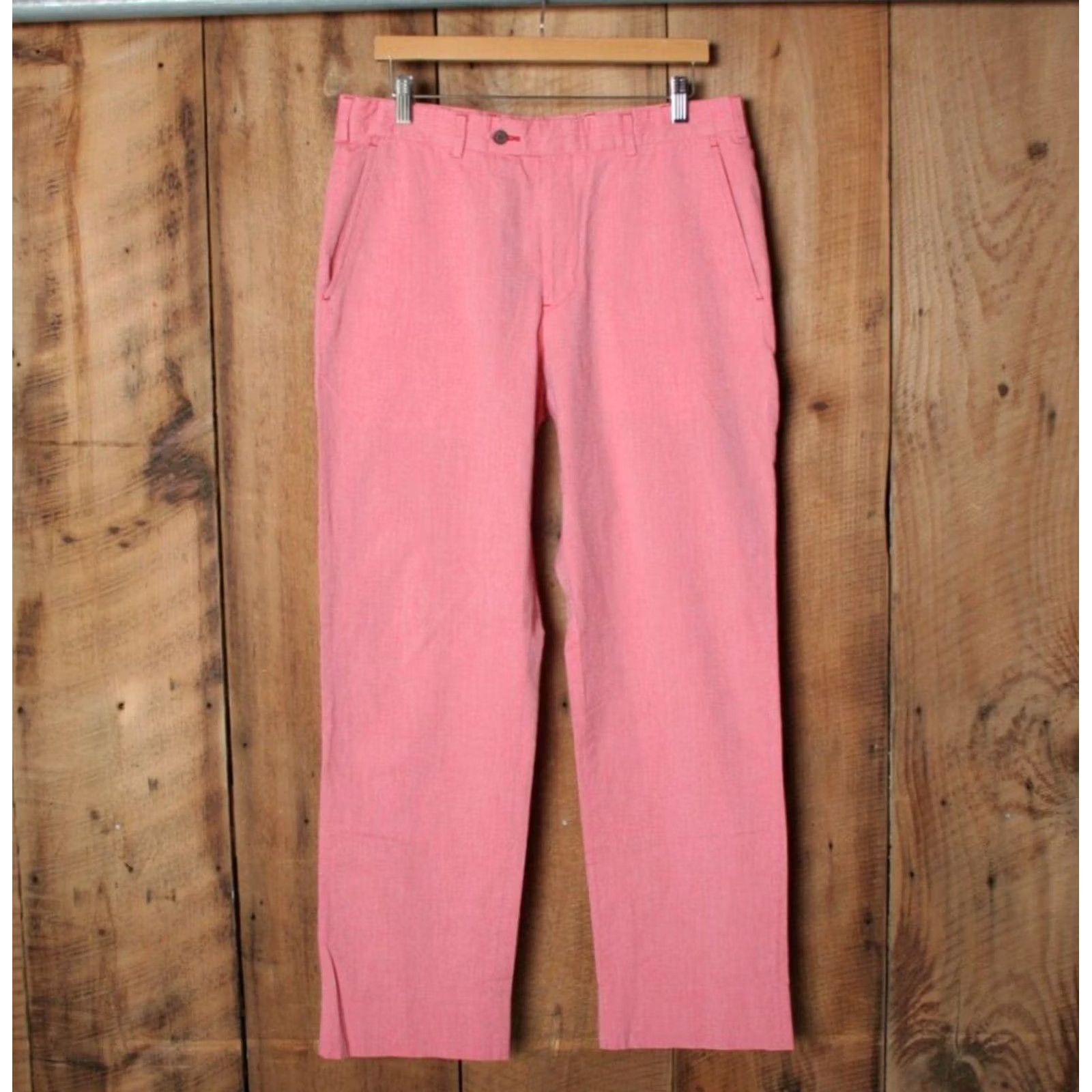 Brooks Brothers BROOKS BROTHERS 346 Fitzgerald Fit Pink Cotton Trousers Sz. 35x32 Chino Men Pants Modern Fit Size US 35 - 2 Thumbnail