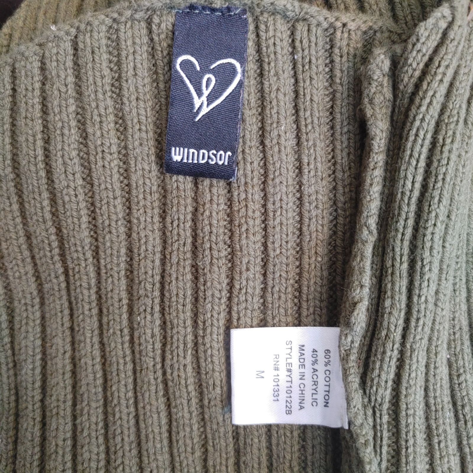 Other Women's M Olive Green Wool Knit Zip Front T-Back Crop Top Size M / US 6-8 / IT 42-44 - 3 Thumbnail