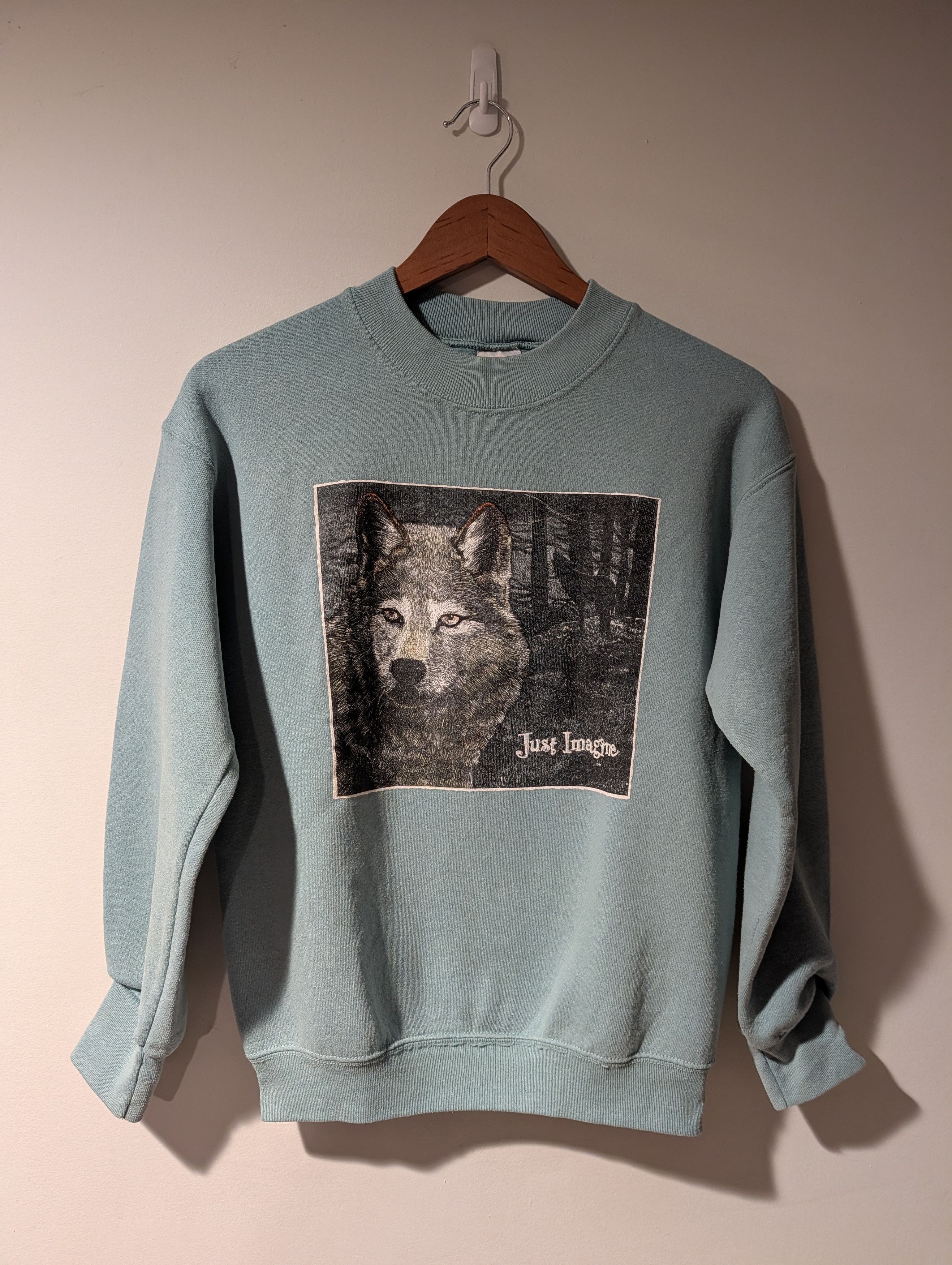 Arts & Science Vintage 90s Wolf Graphic Mens Small Sweatshirt Just Imagine Size US S / EU 44-46 / 1 - 1 Thumbnail