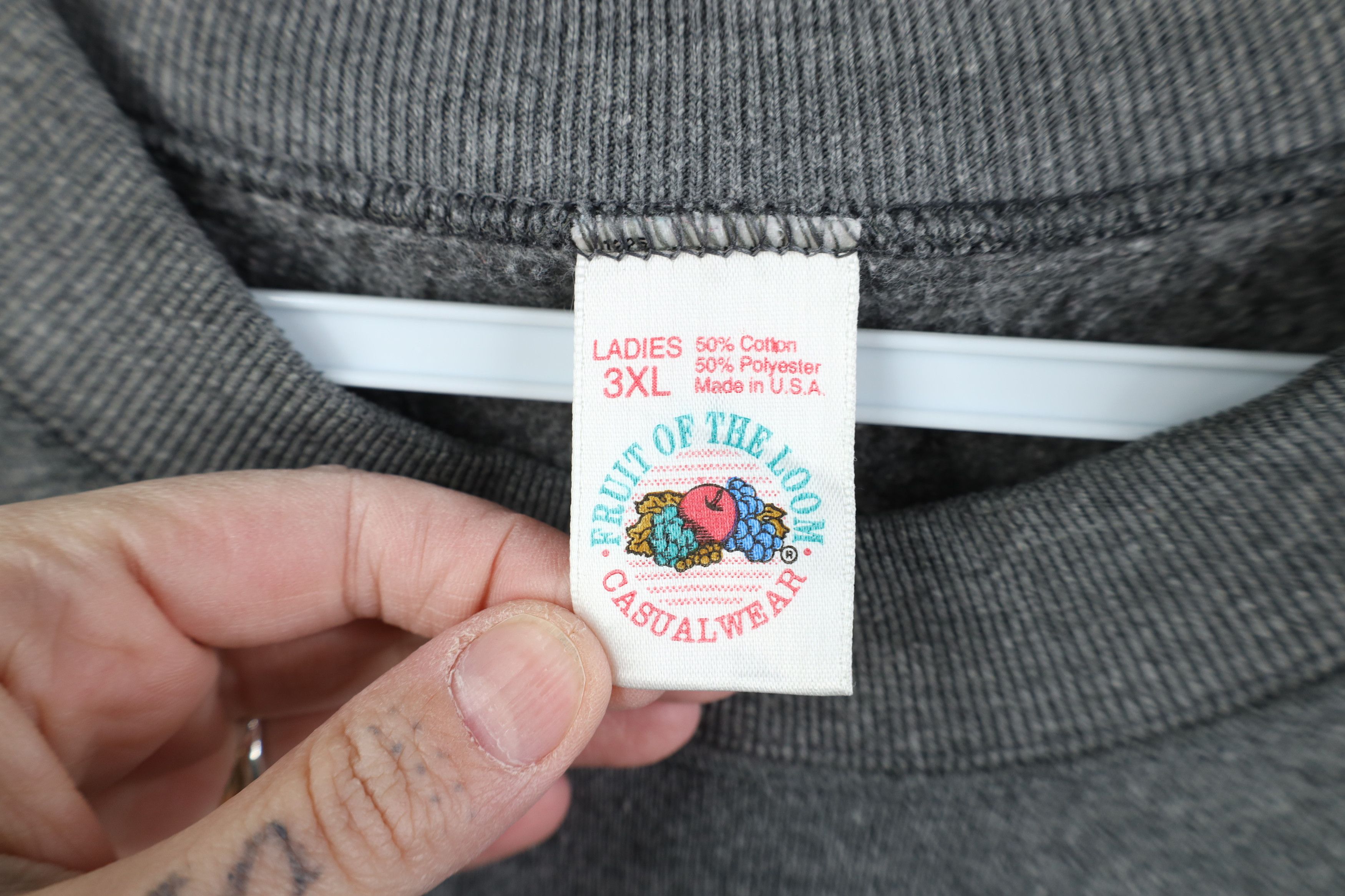 Vintage Vintage 90s Streetwear Blank Crewneck Sweatshirt Gray USA Size 3XL / US 20-22 - 6 Thumbnail