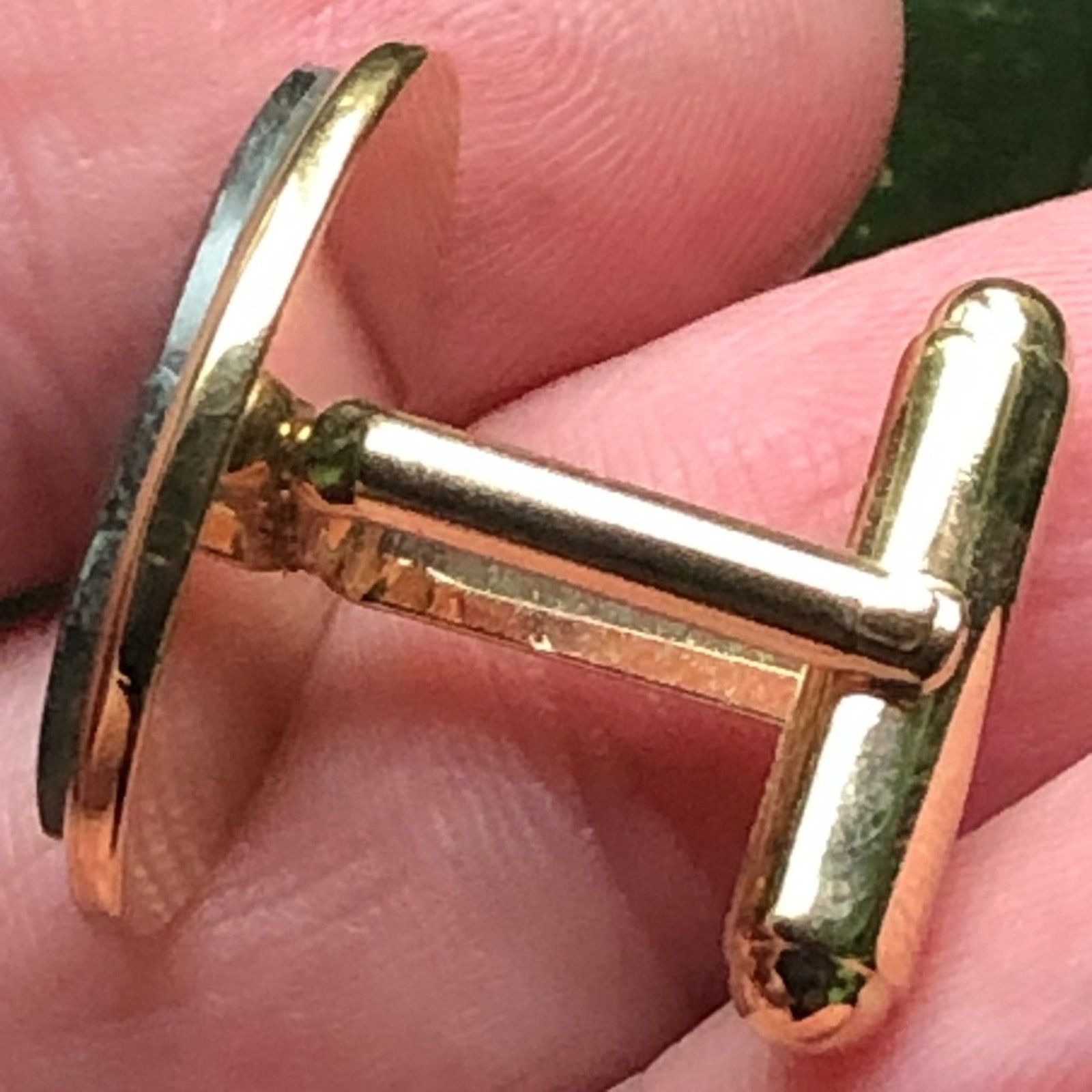 Jewelry Vintage men’s Ariki Nephrite jade 22kt gold cuff links NIB Size ONE SIZE - 13 Thumbnail