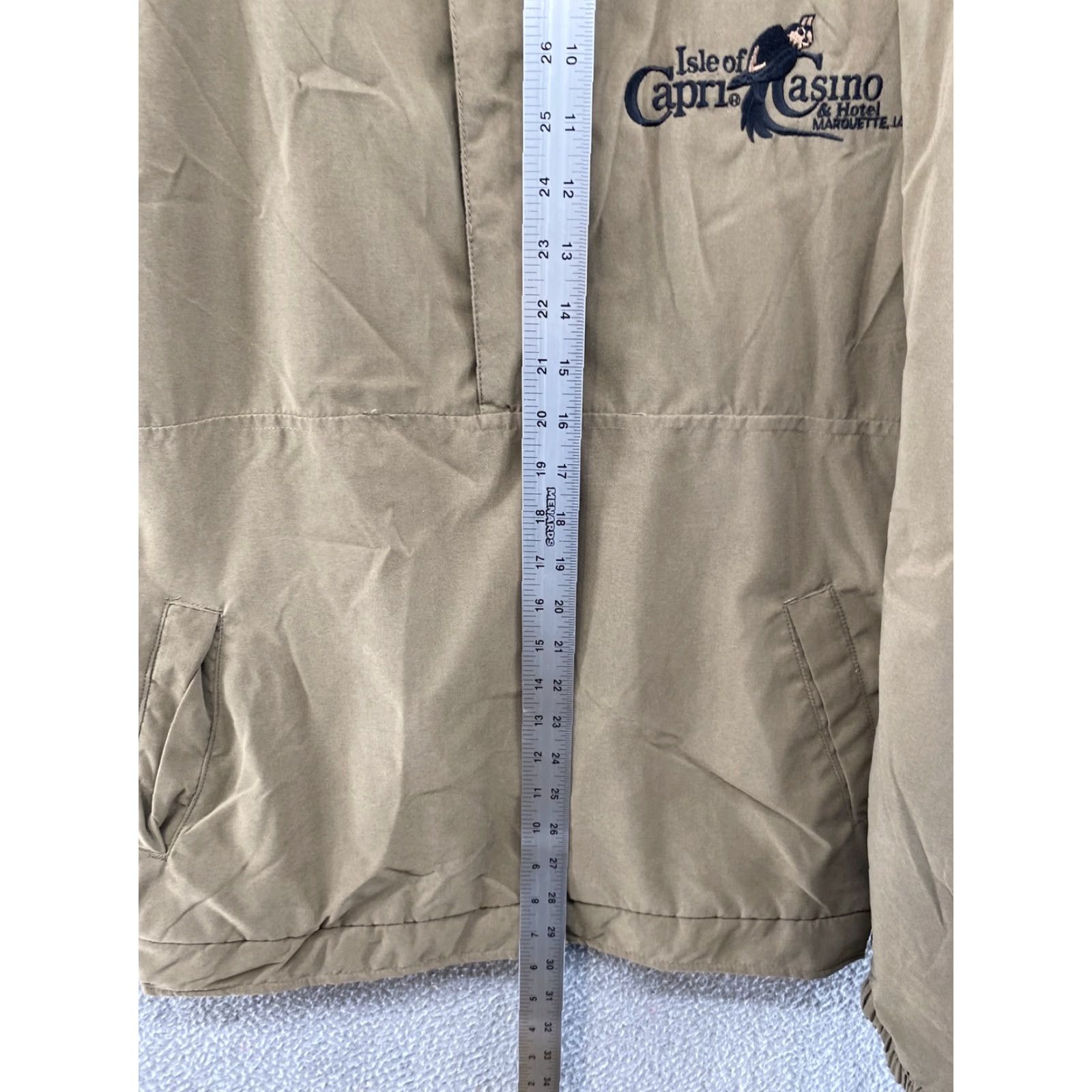 Vintage VINTAGE Isle of Capri Casino & Hotel Embroidered Windbreaker 1/2 Zip Jacket Men’s M Size Beige Nylon Satin Embroidered 90s Windbreaker Jacket Mens Size US M / EU 48-50 / 2 - 6 Thumbnail