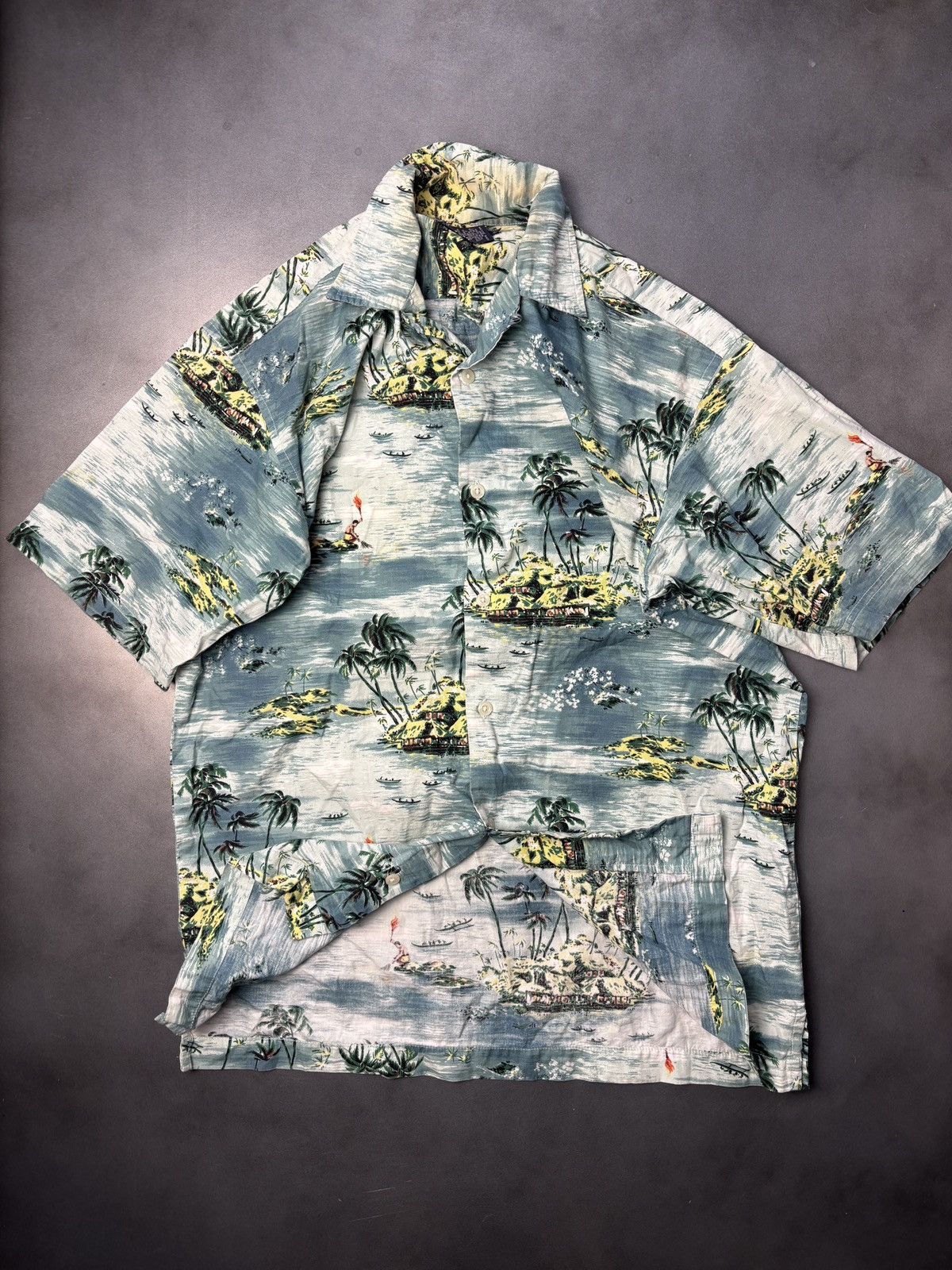 Polo Ralph Lauren × Vintage Vintage Ralph Lauren Hawaiian Shirt 1990s Polo Loop Collar Size US M / EU 48-50 / 2 - 9 Thumbnail