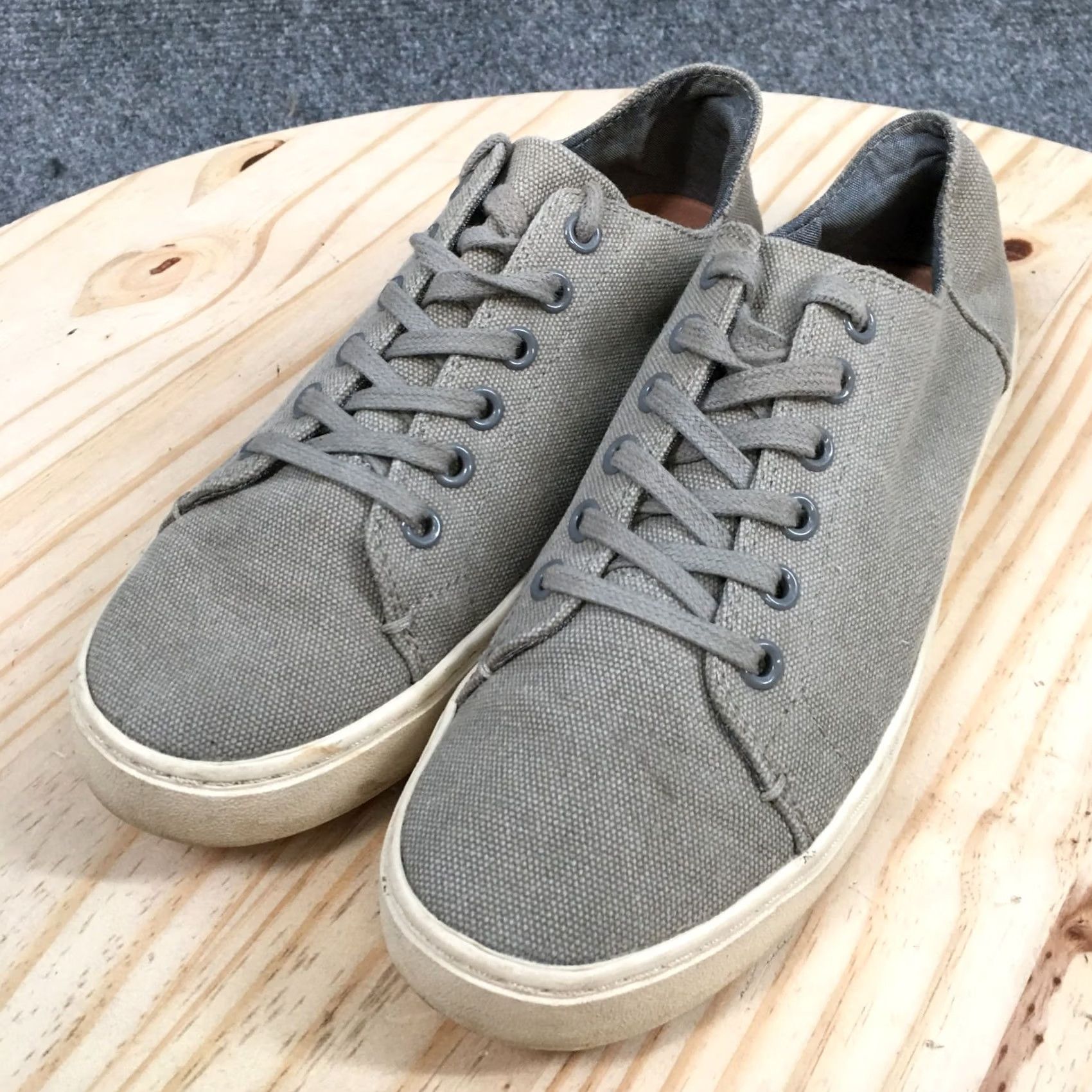Toms TOMS Lenox Sneakers Gray Canvas Lace Up Low Top Comfort Womens 7 Shoes Casual Shoes Size M / US 6-8 / IT 42-44 - 4 Thumbnail