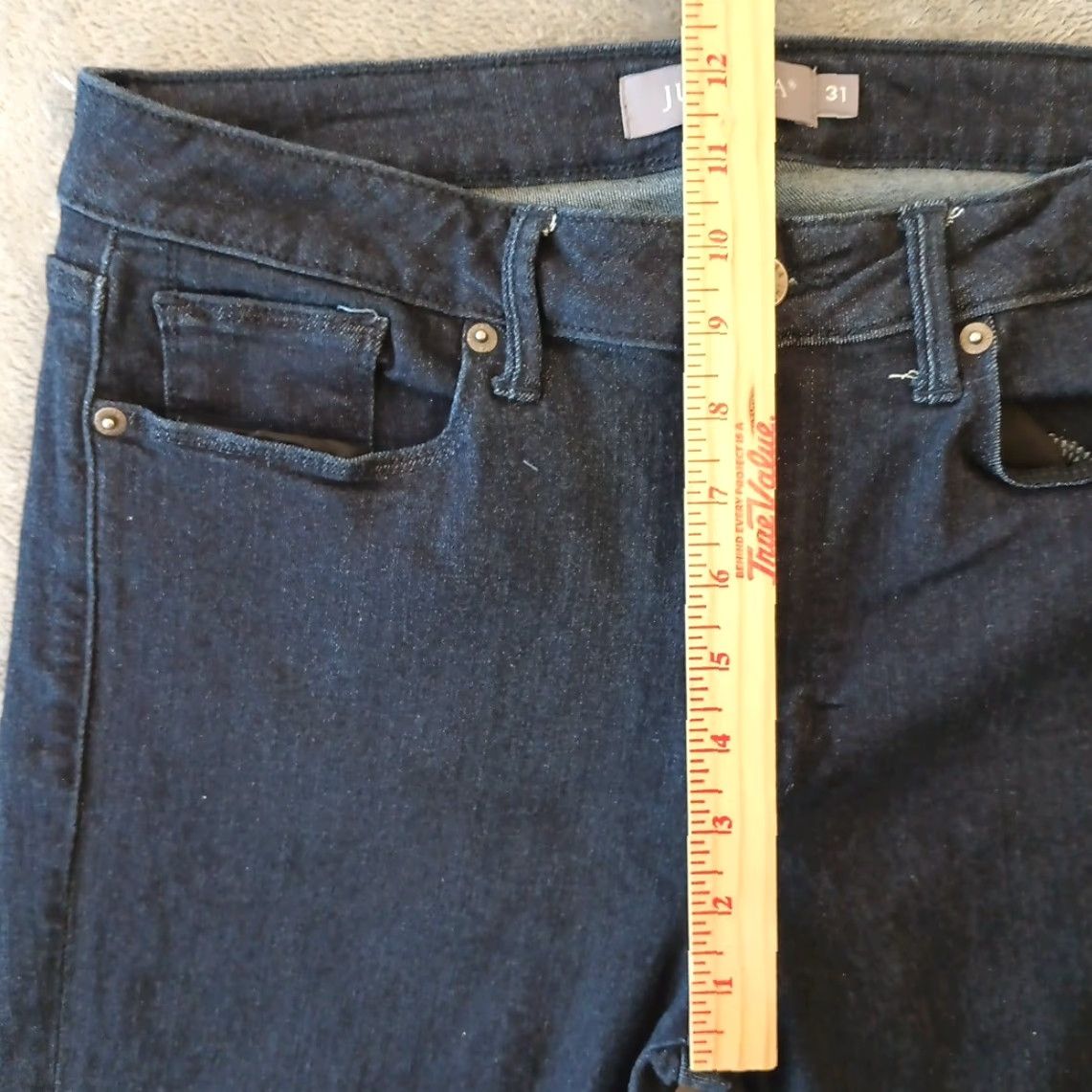 Vintage Just USA Jeans Skinny Womens Size 31 Blue Dark Wash Mid Rise 31x26.5 Stretch Denim 5-Pocket Womens Jeans Size 24" / US 00 / IT 34 - 4 Thumbnail