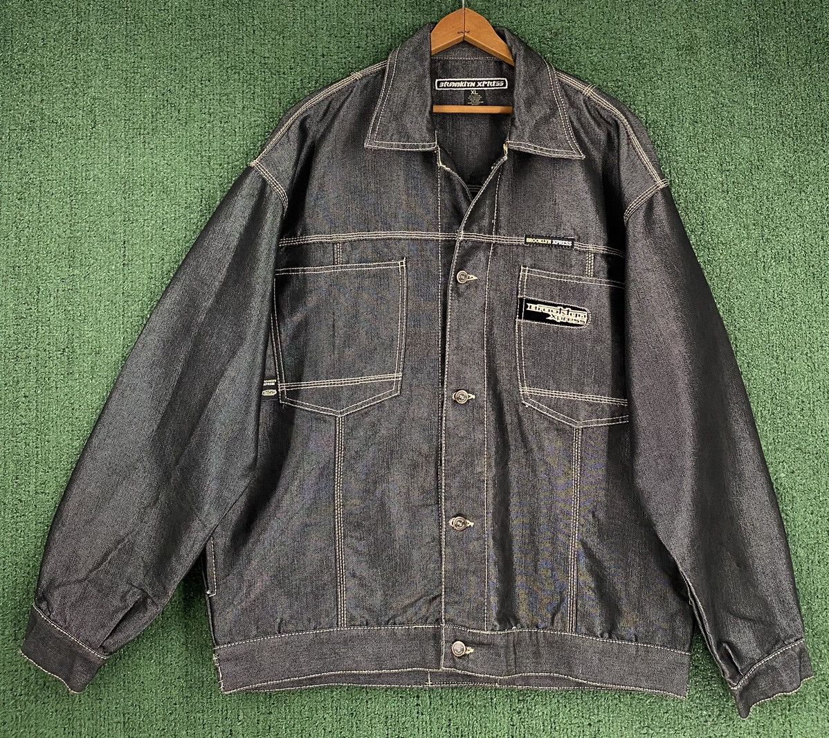 Other Vintage Y2K Brooklyn Xpress Denim Jean Jacket Men’s Size 2XL Size US XXL / EU 58 / 5 - 1 Thumbnail