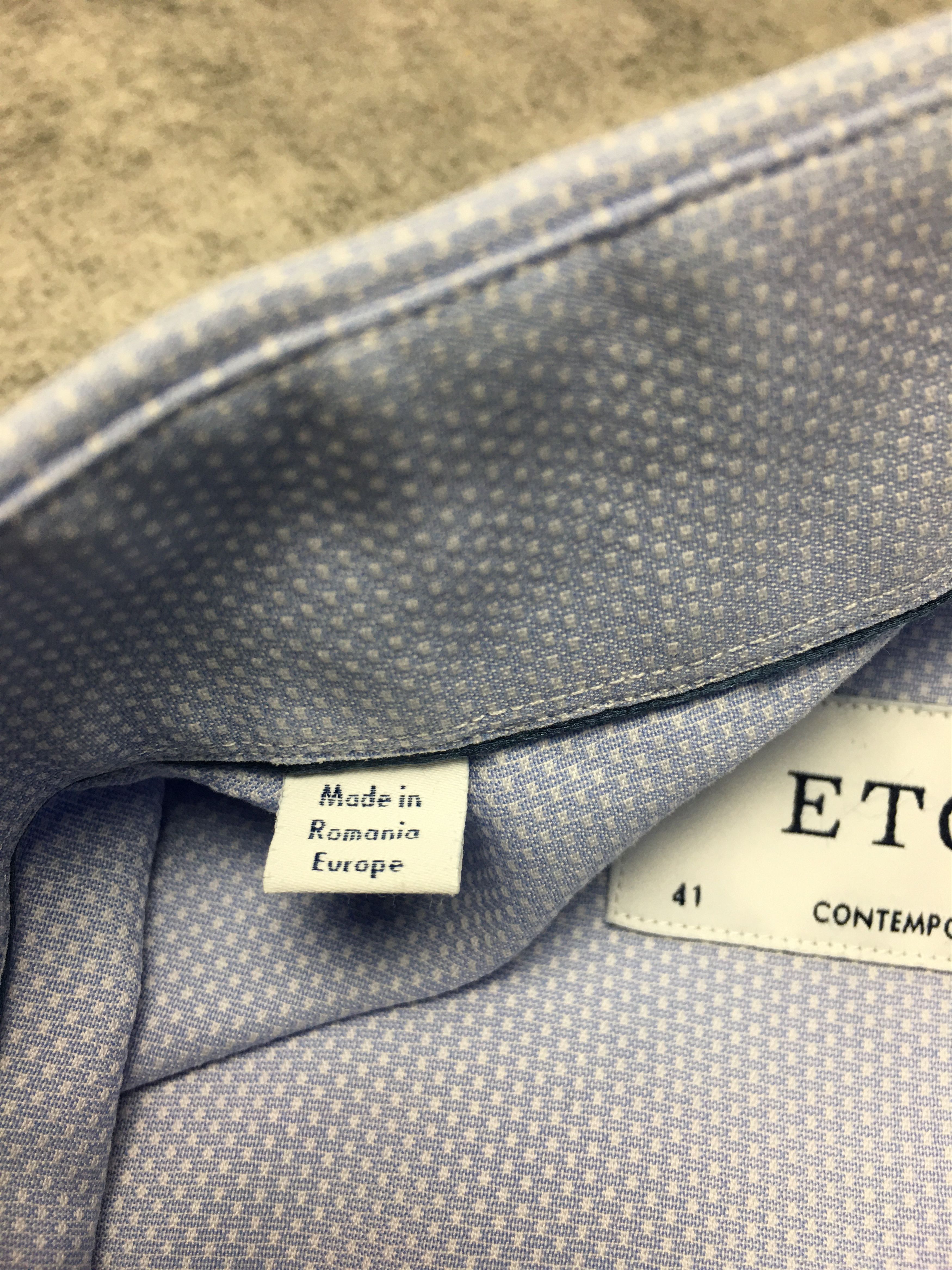 Eton ETON Long Sleeve Men’s Blue Dress Shirt 41/16 Size 42S - 5 Thumbnail