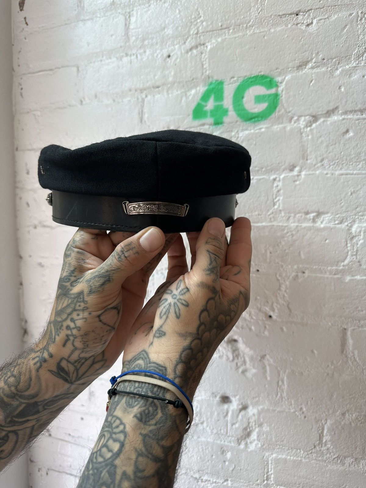 Chrome Hearts CHROME HEARTS LEATHER CONDUCTOR HAT Size ONE SIZE - 4 Thumbnail
