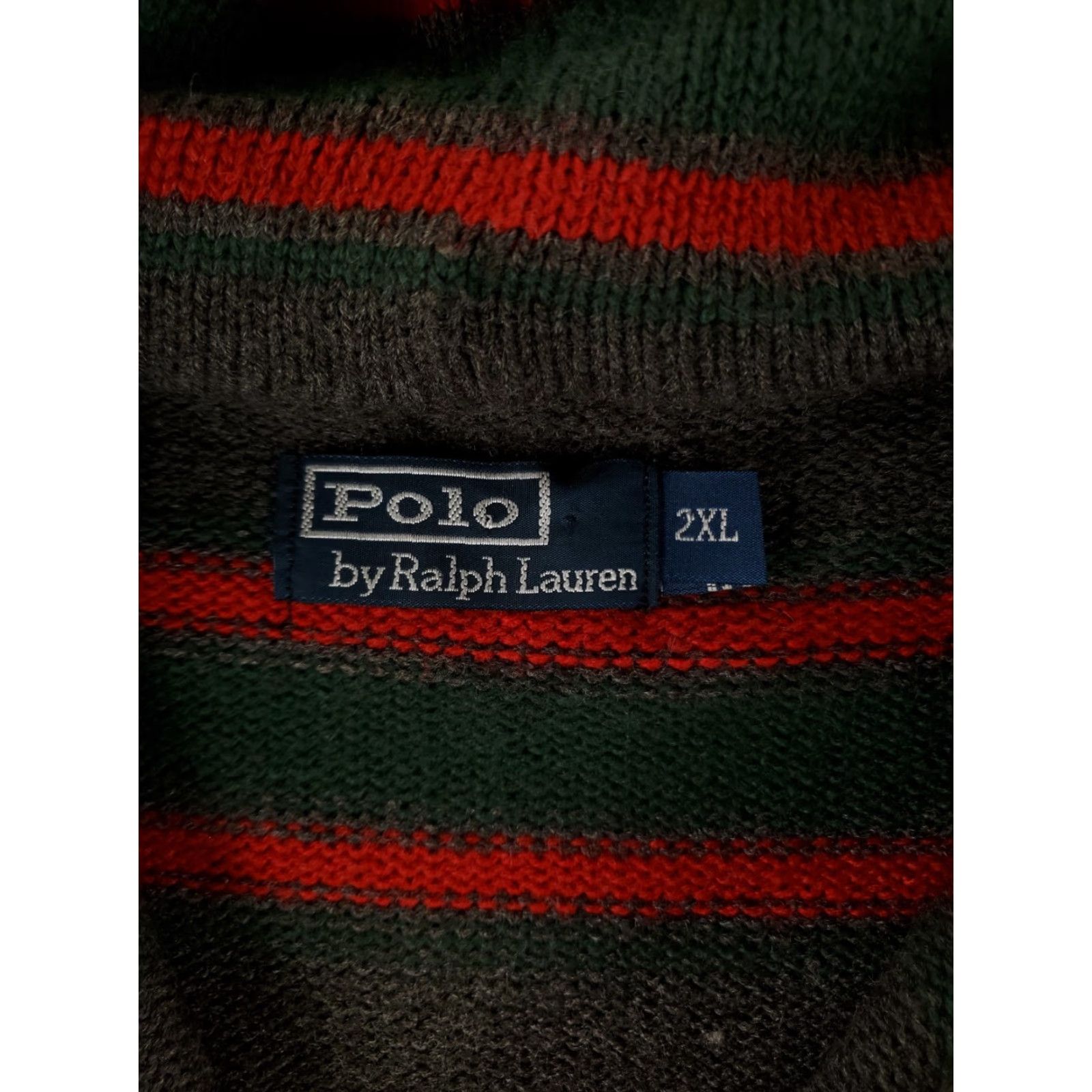 Polo Ralph Lauren Polo Ralph Lauren Sweater Cardigan Full Zip Hooded Acrylic Gray Striped Mens XXL Size US XXL / EU 58 / 5 - 4 Thumbnail