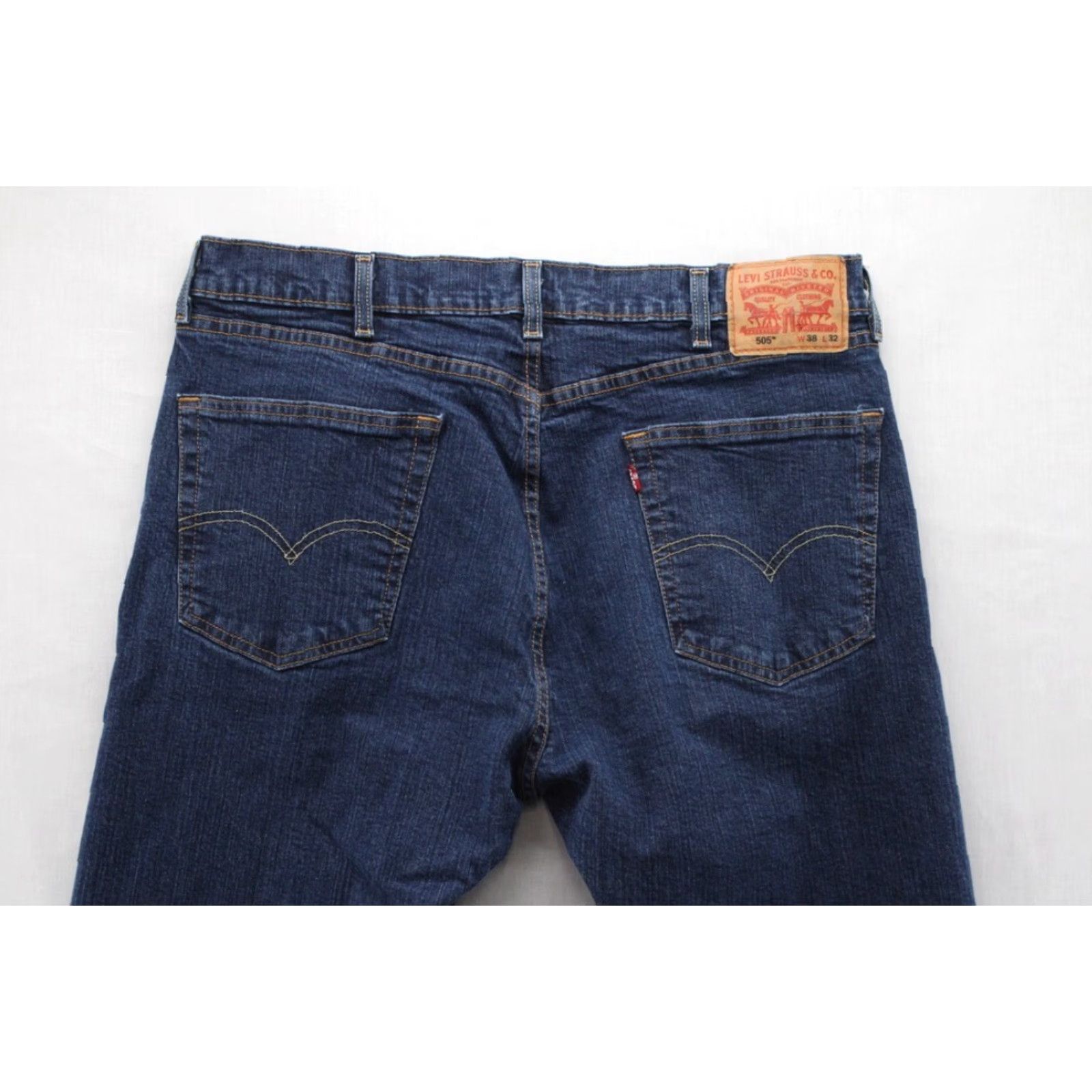 Levi's Levi's 505 Jeans Men's 38x32 Blue Denim Cotton Blend Straight Leg Regular Fit Size US 38 / EU 54 - 6 Thumbnail