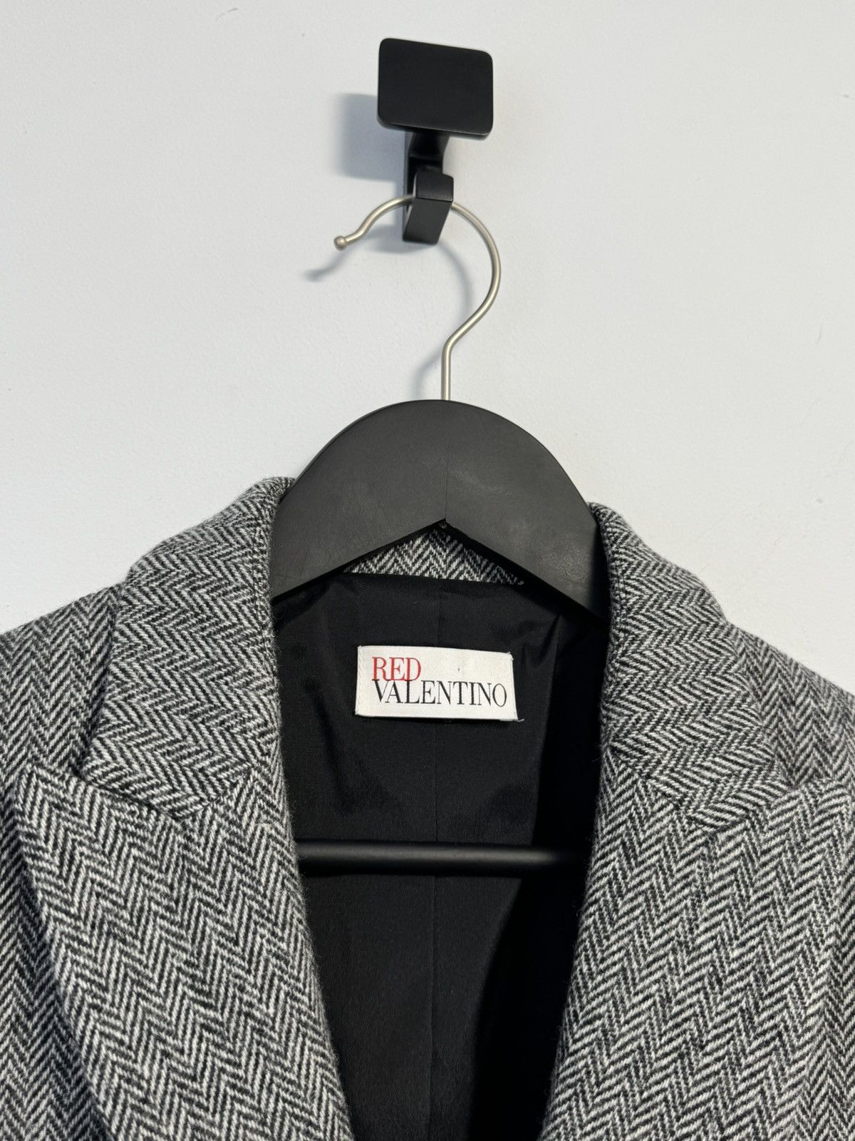 RED Valentino Red Valentino Cropped Blazer Jacket Grey Herringbone Size 44 Size M / US 6-8 / IT 42-44 - 8 Thumbnail