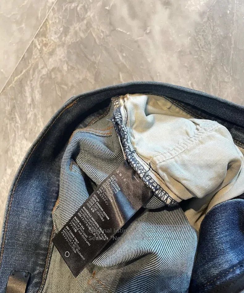 Amiri Amiri Classic Patchwork Leather Denim Jeans, Size 32 Size US 32 / EU 48 - 4 Thumbnail