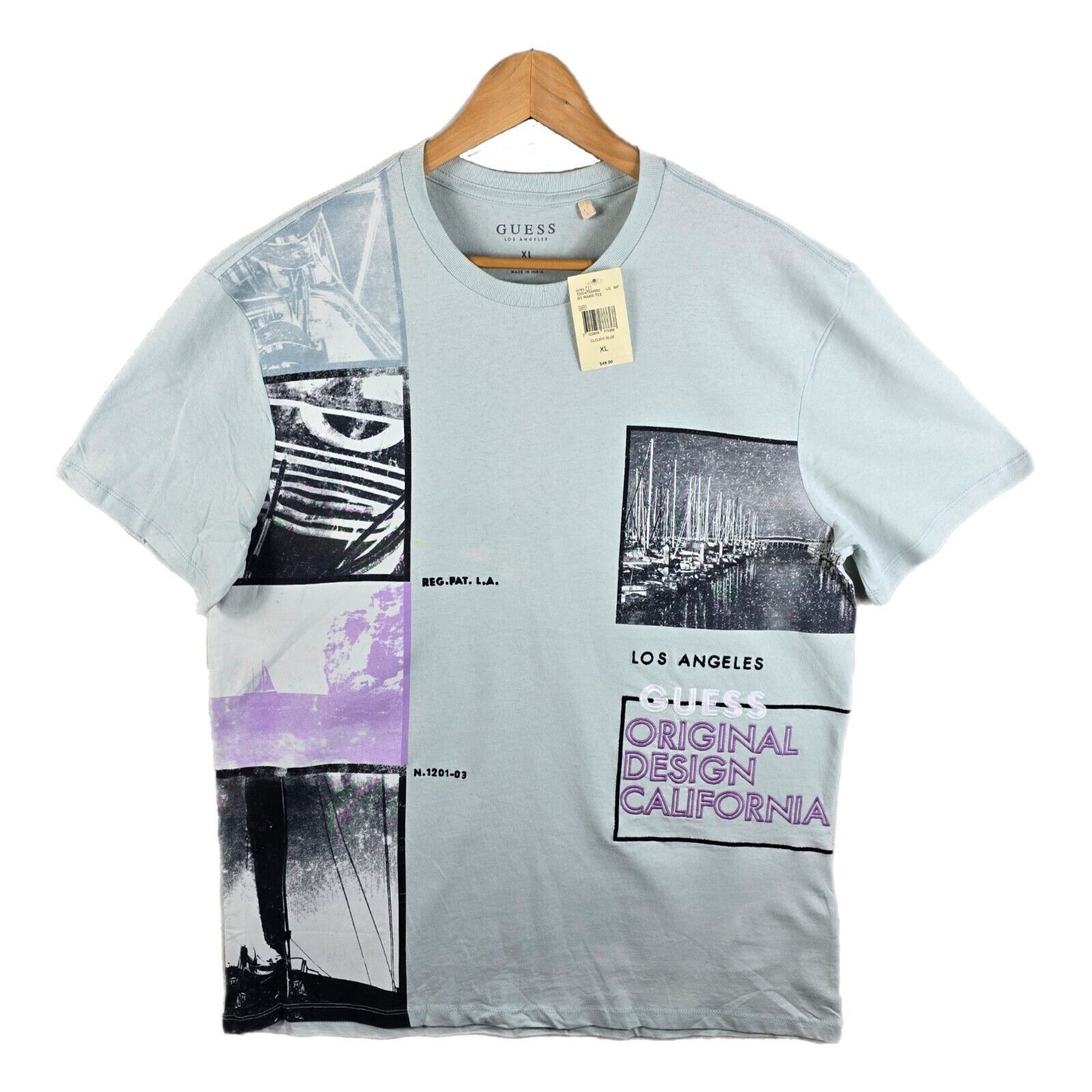 Guess GUESS California Design Shirt Adult XL Blue Short Sleeve Size US XL / EU 56 / 4 - 1 Thumbnail