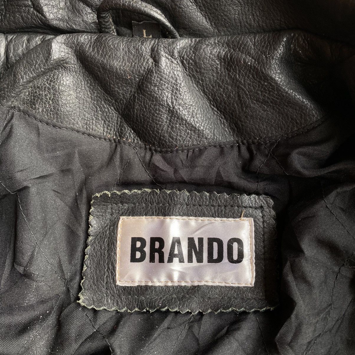 Genuine Leather × Japanese Brand BRANDO Bikers Leather Jacket Size US L / EU 52-54 / 3 - 9 Thumbnail
