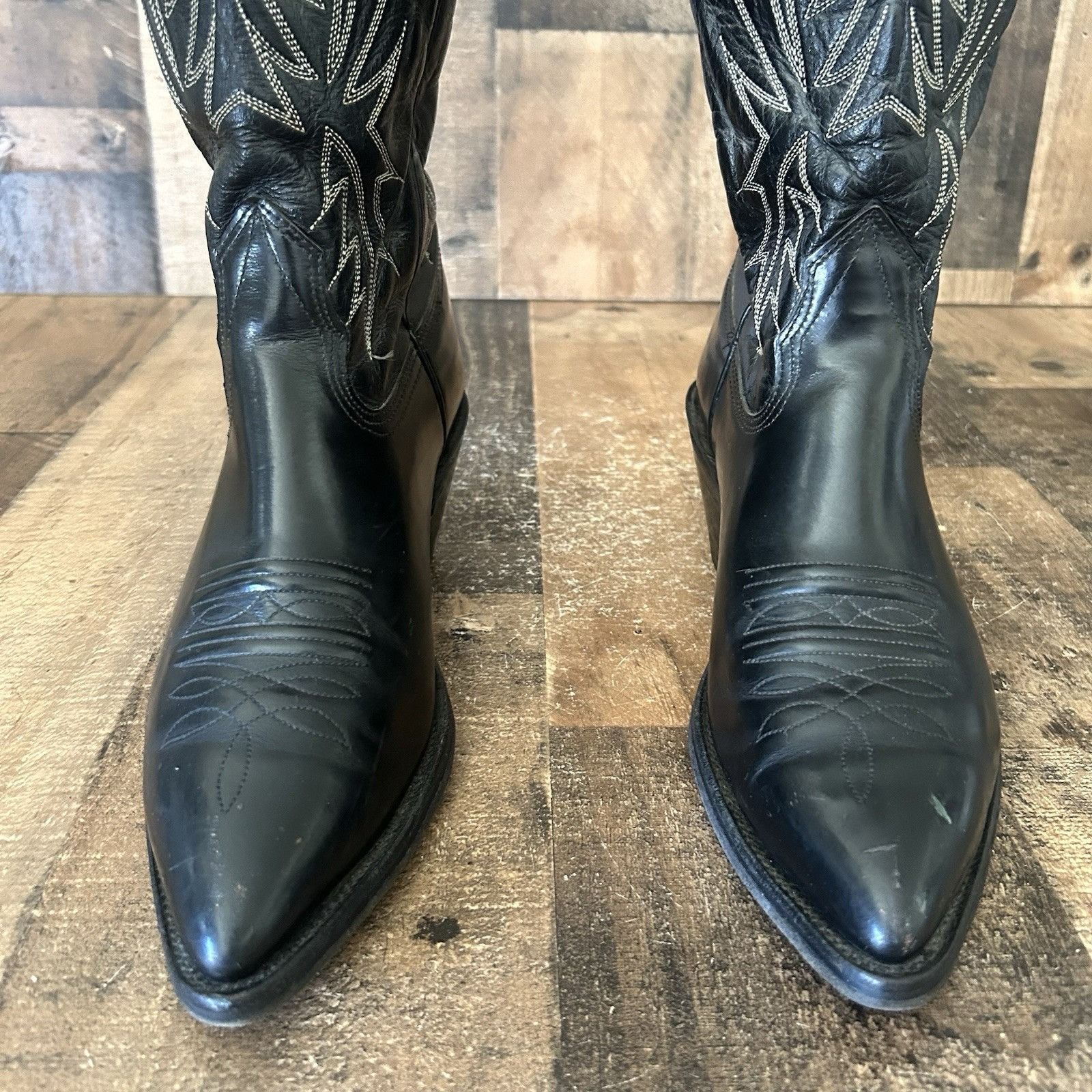 Nocona Boots Nocona Vintage Classic Black Western Cowboy Boots Mens 8 D Size US 8 / EU 41 - 9 Thumbnail