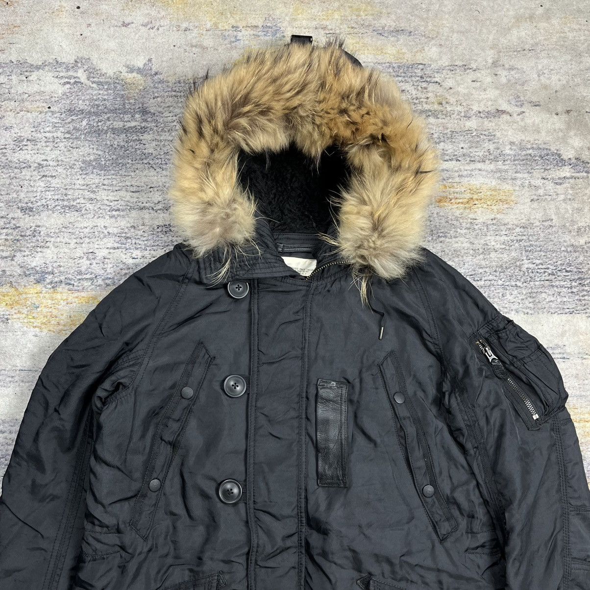 GOA military n3-b raccoon fur parka jacket vkei style