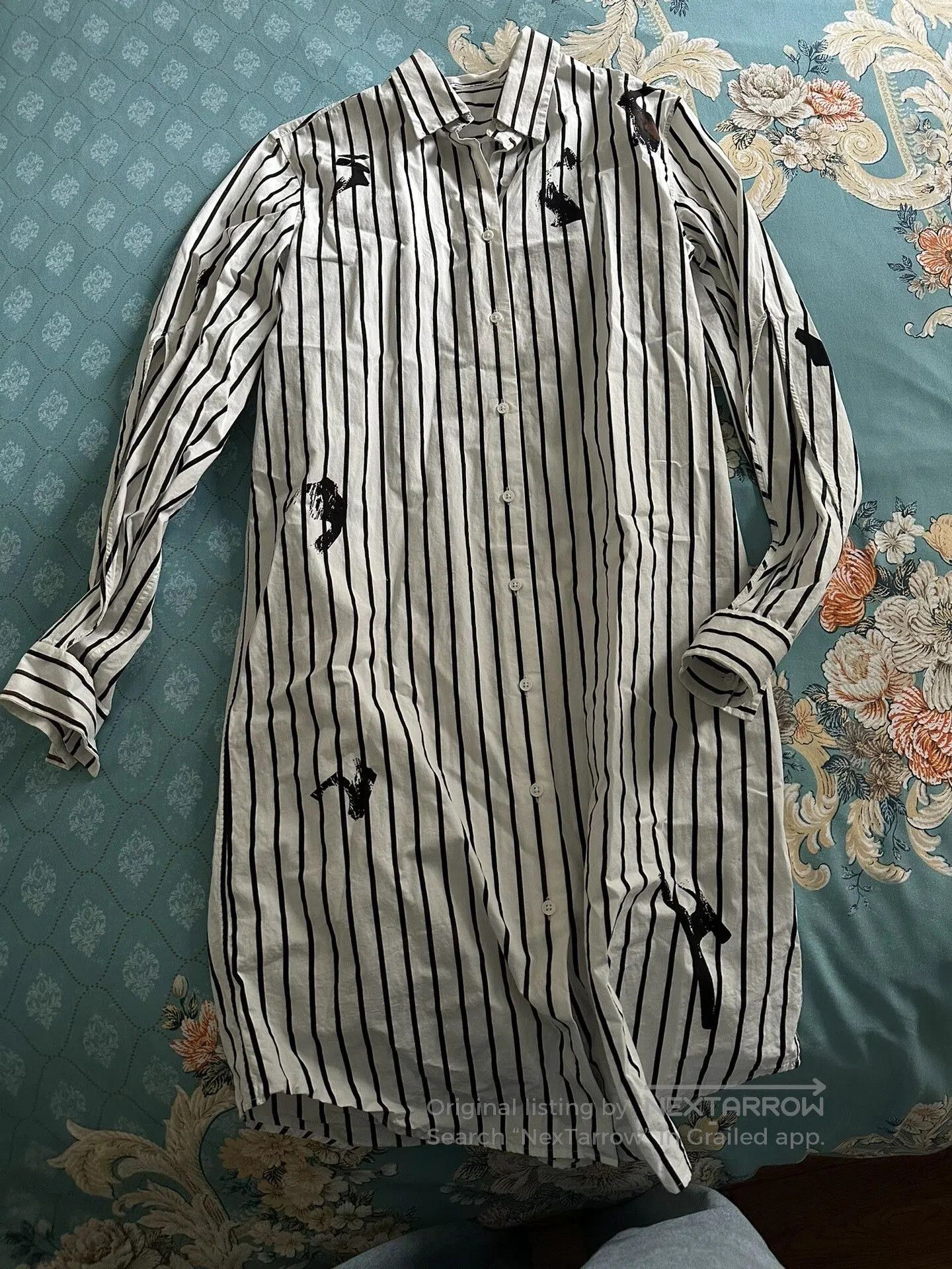 Jil Sander Jil Sander Long Shirt Dress with Stripes. Size S / US 4 / IT 40 - 1 Thumbnail