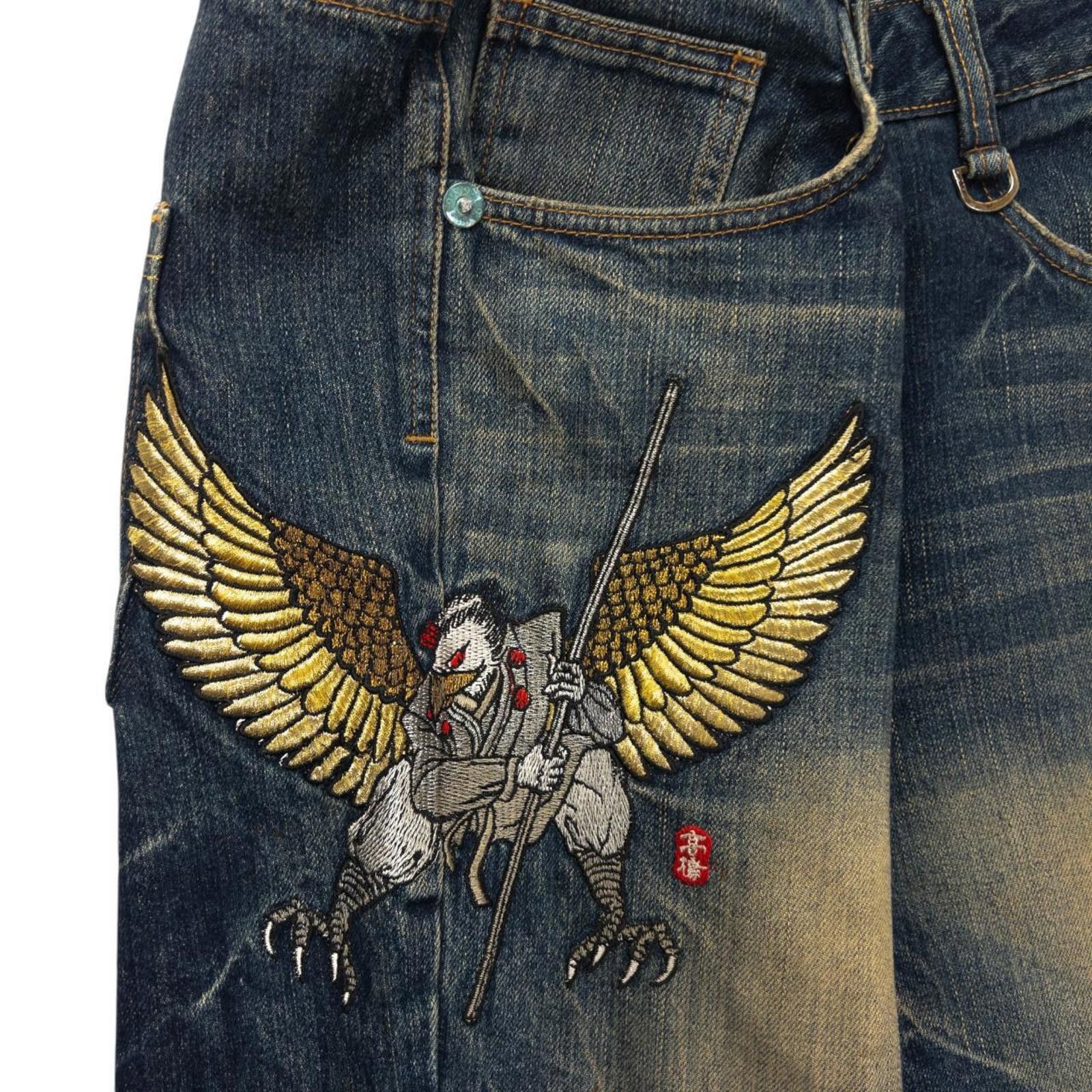 The Unbranded Brand Vintage Big Train Embroidered Eagle Denim Jeans Size W39 Size US 38 / EU 54 - 6 Thumbnail