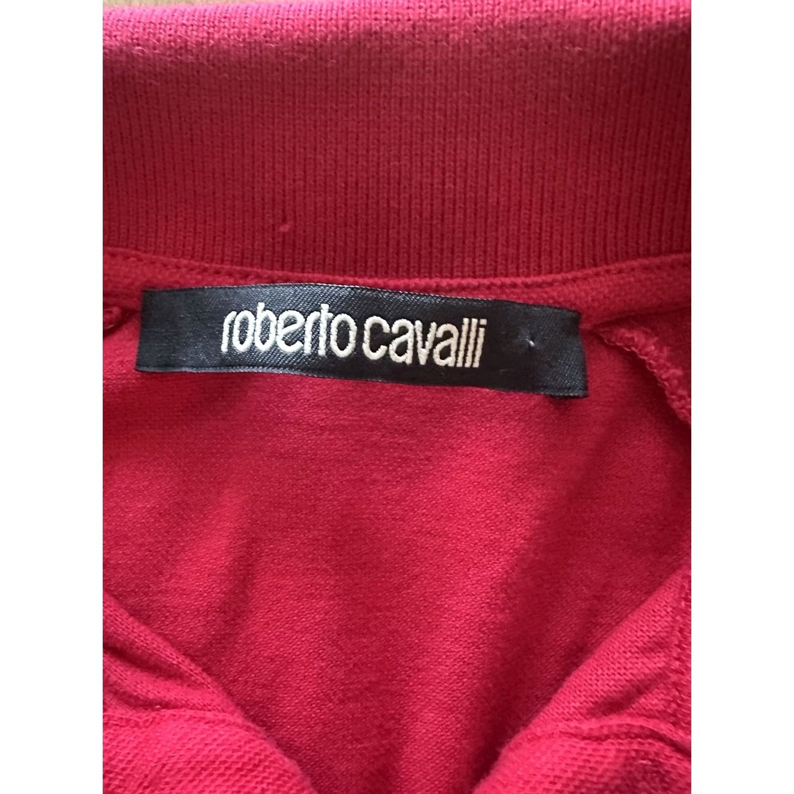 Roberto Cavalli Roberto Cavalli Shirt Mens XL Red Spellout Authentic Chest Pocket Polo Men SIze Size US XL / EU 56 / 4 - 5 Thumbnail
