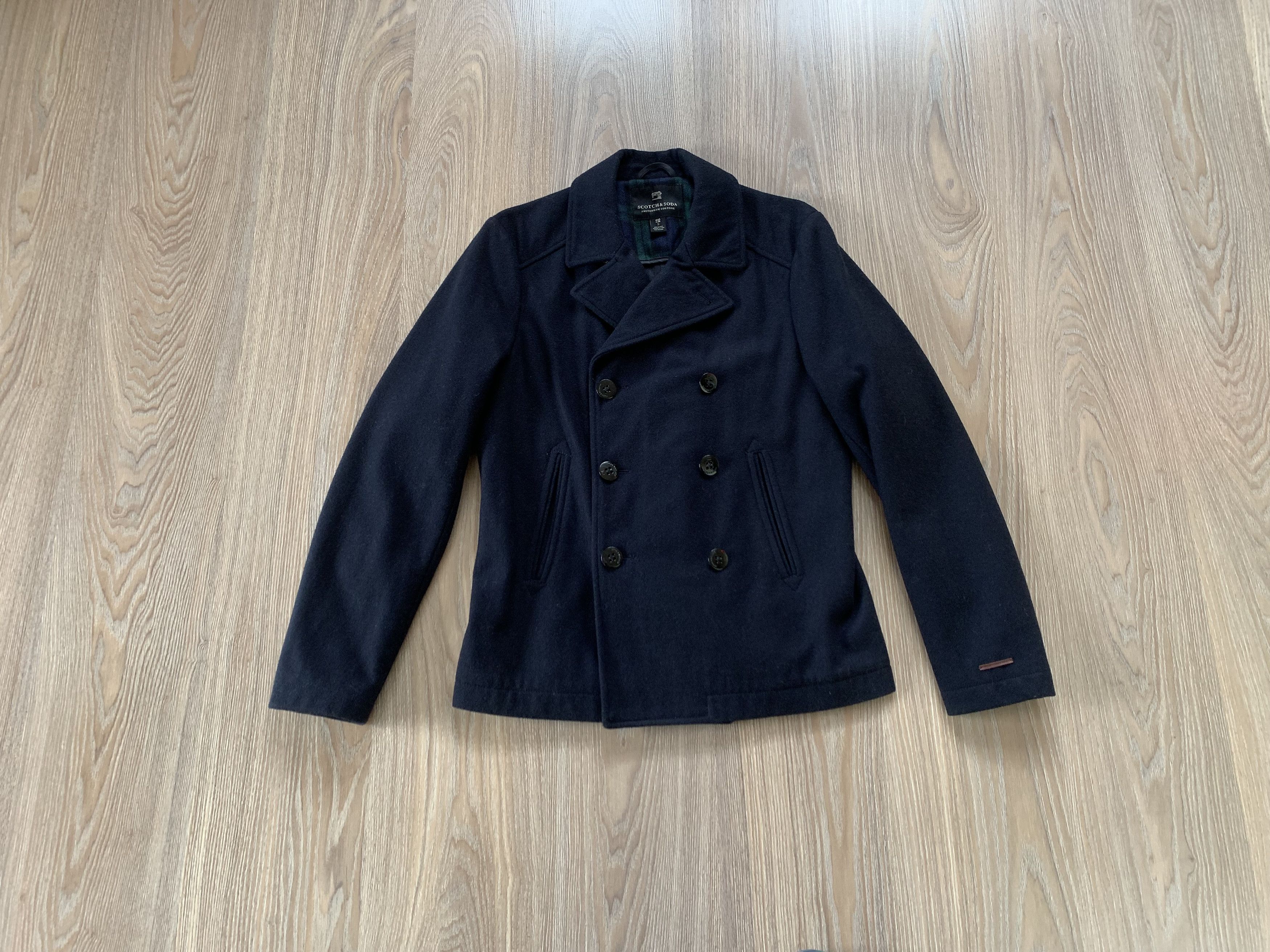 Scotch & Soda Scotch & Soda Navy Blue Demi Wool Short Coat Size US S / EU 44-46 / 1 - 1 Thumbnail