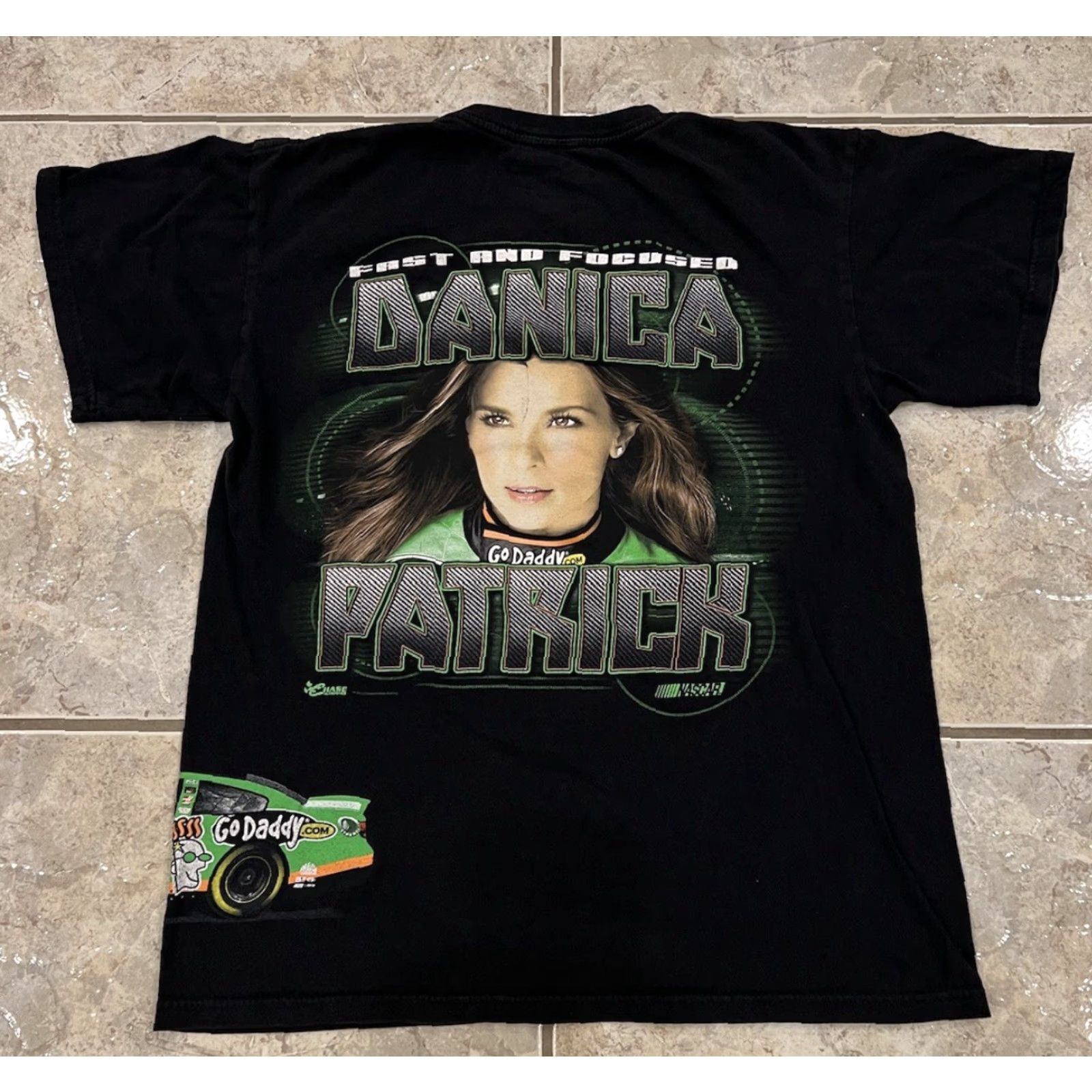 Chase Authentics Chase Authentics Chase Danica Patrick #10 Indy Car Series NASCAR T-Shirt Black Adult Medium Crew Neck Short Sleeve Cotton Logo Cars Size US M / EU 48-50 / 2 - 6 Thumbnail