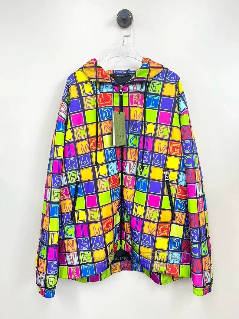 Gucci Gucci Multi-colour letter plaid full-print twill zipper ja Size US S / EU 44-46 / 1 - 1 Thumbnail