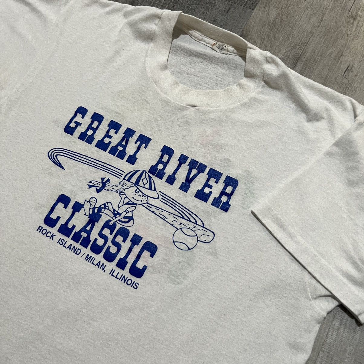 Vintage VTG Illinois Fast Pitch Softball 1980s White Baseball Shirt Size US XL / EU 56 / 4 - 2 Thumbnail